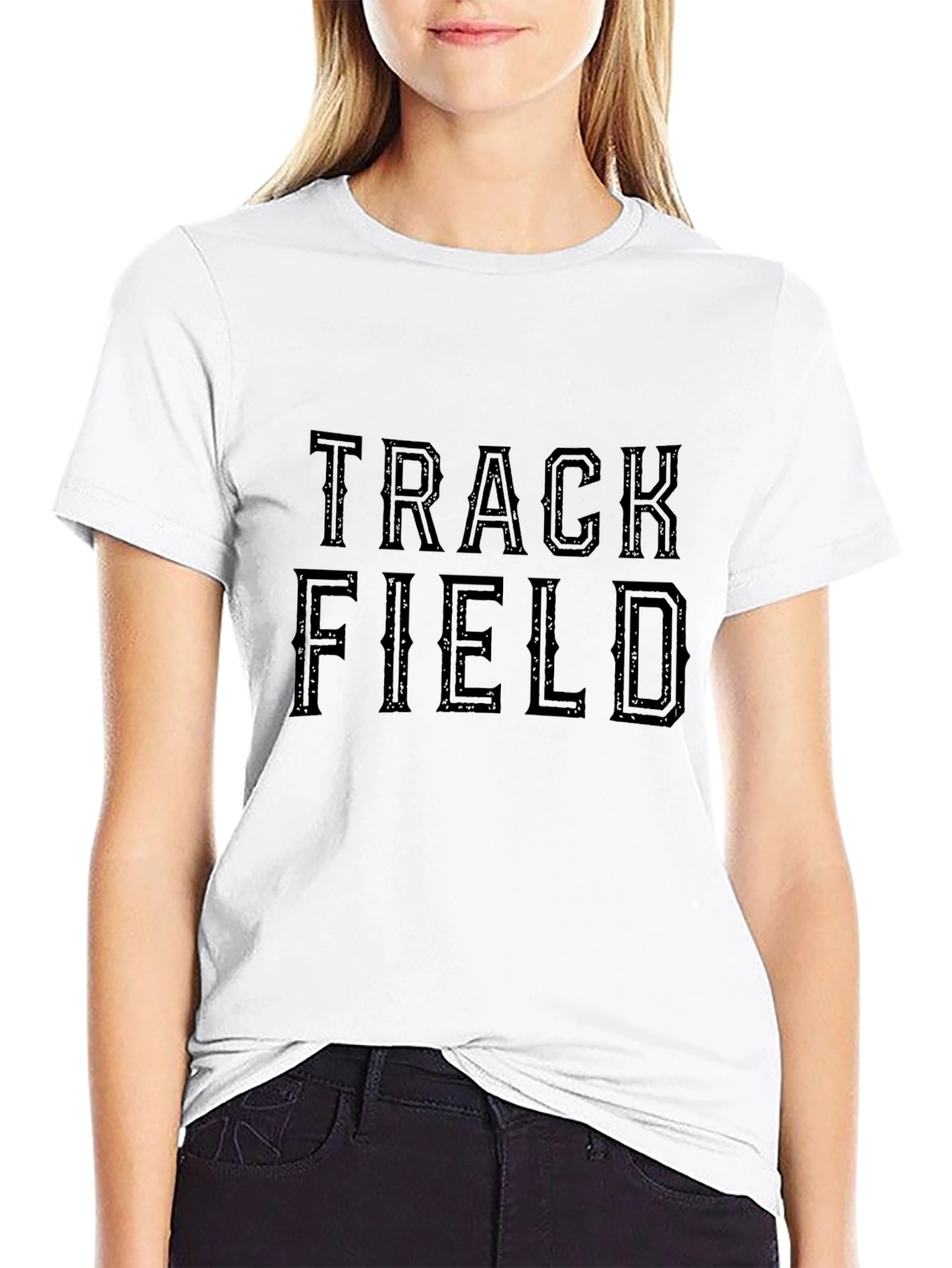 Track & Field Graphic Tee - Black Casual Shirt