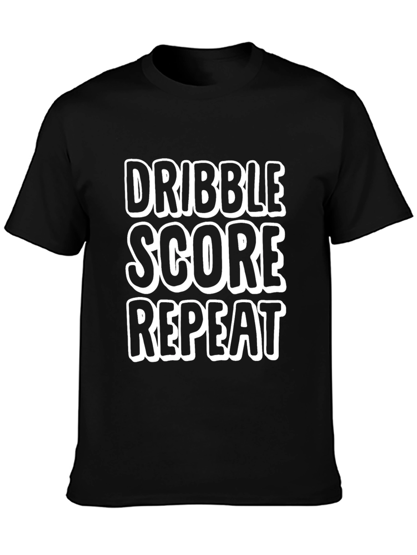 Dribble Score Repeat Mens Black T-Shirt