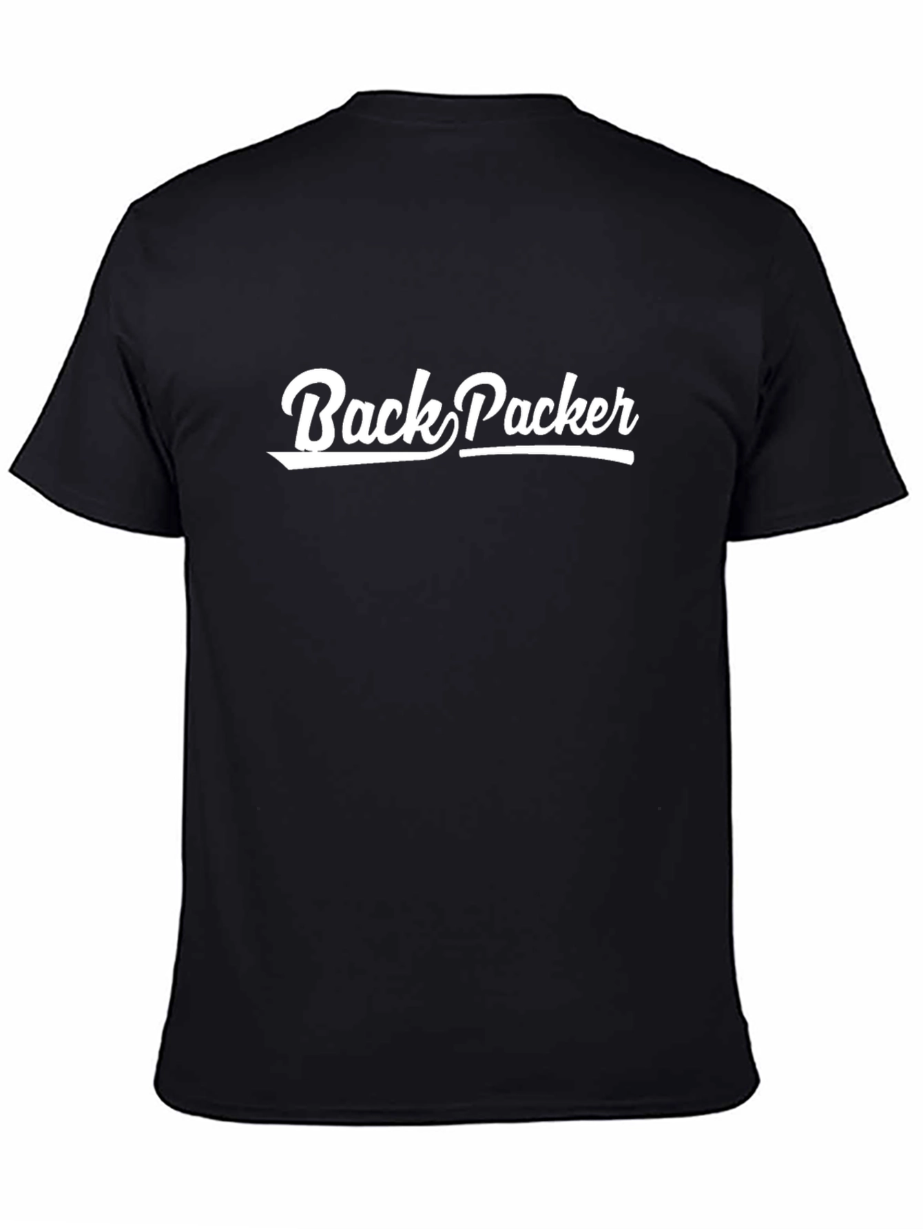Backpacker Graphic Tee - Black Cotton Short Sleeve