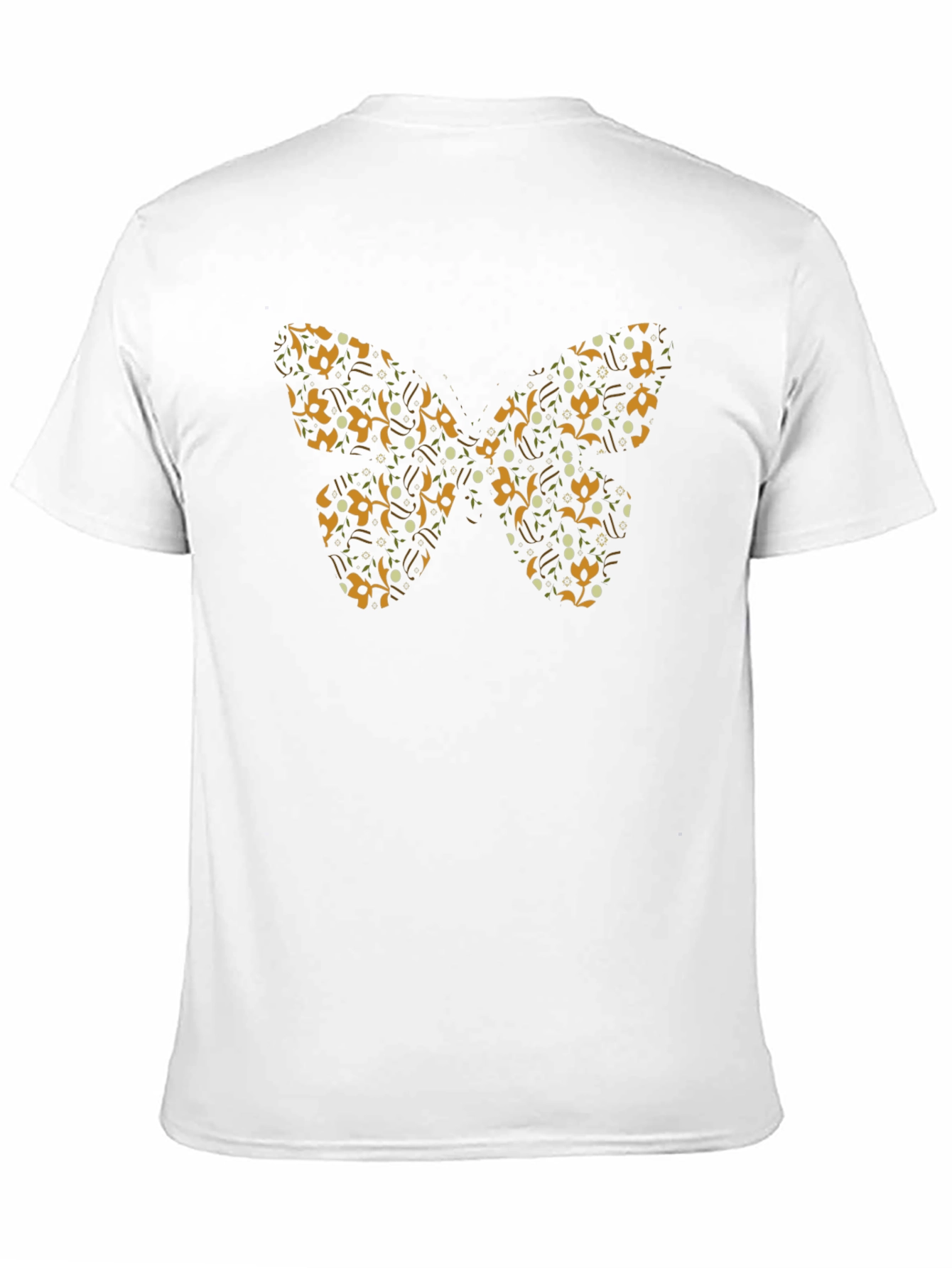 Butterfly Floral Print Crew Neck T-Shirt