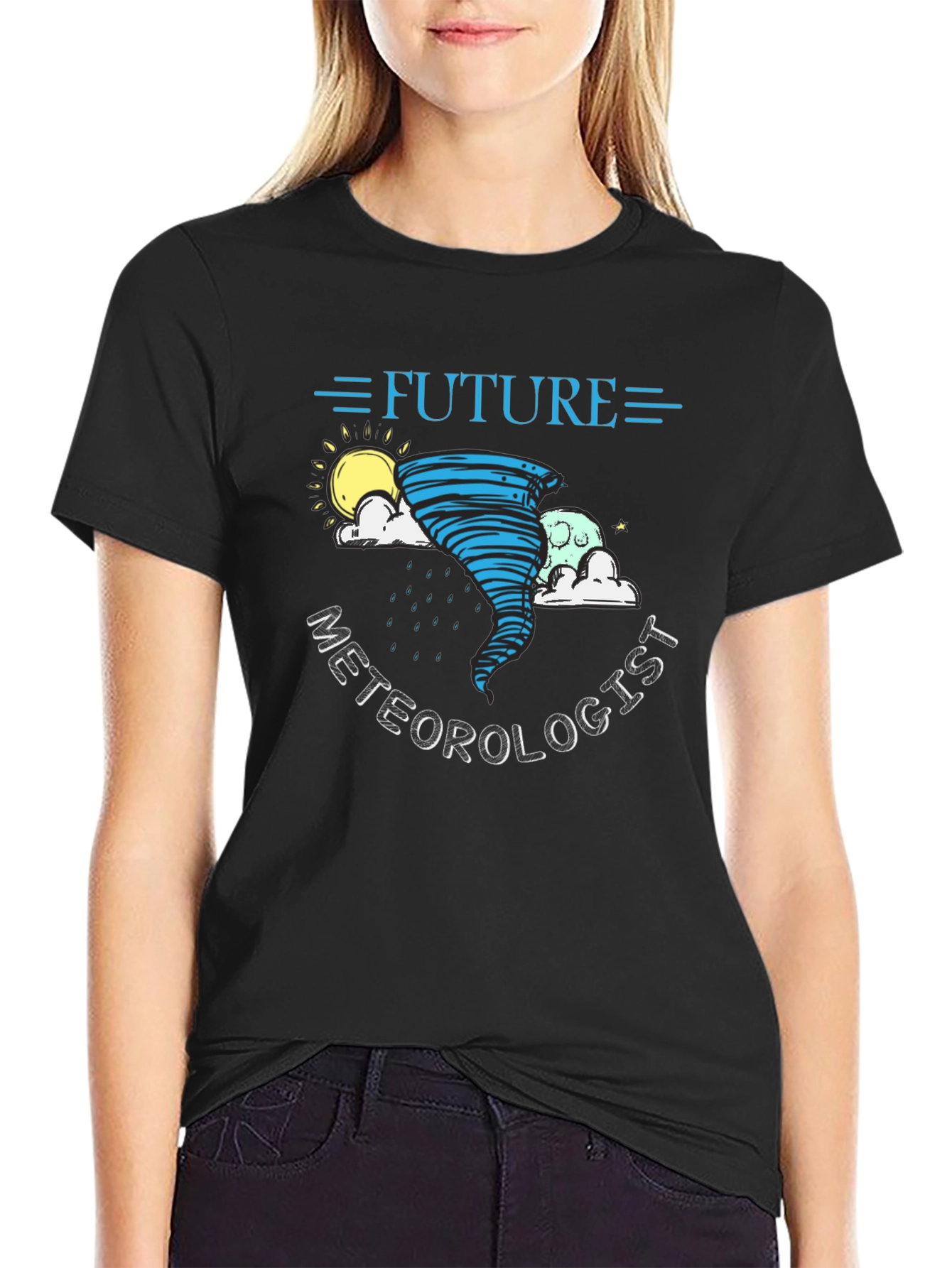 Future Meteorologist Black Graphic T-Shirt