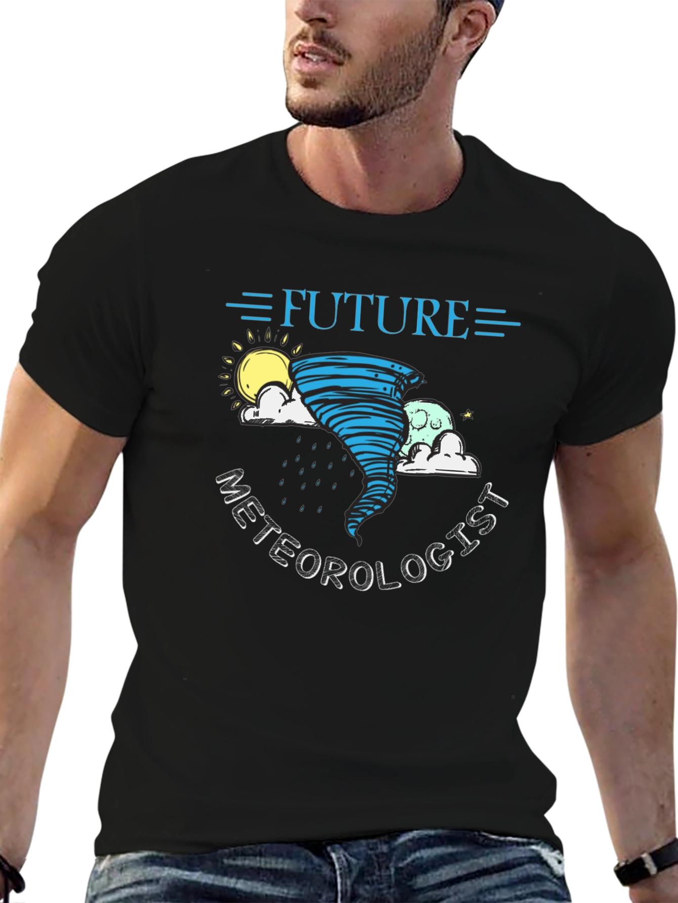 Future Meteorologist Black Graphic T-Shirt