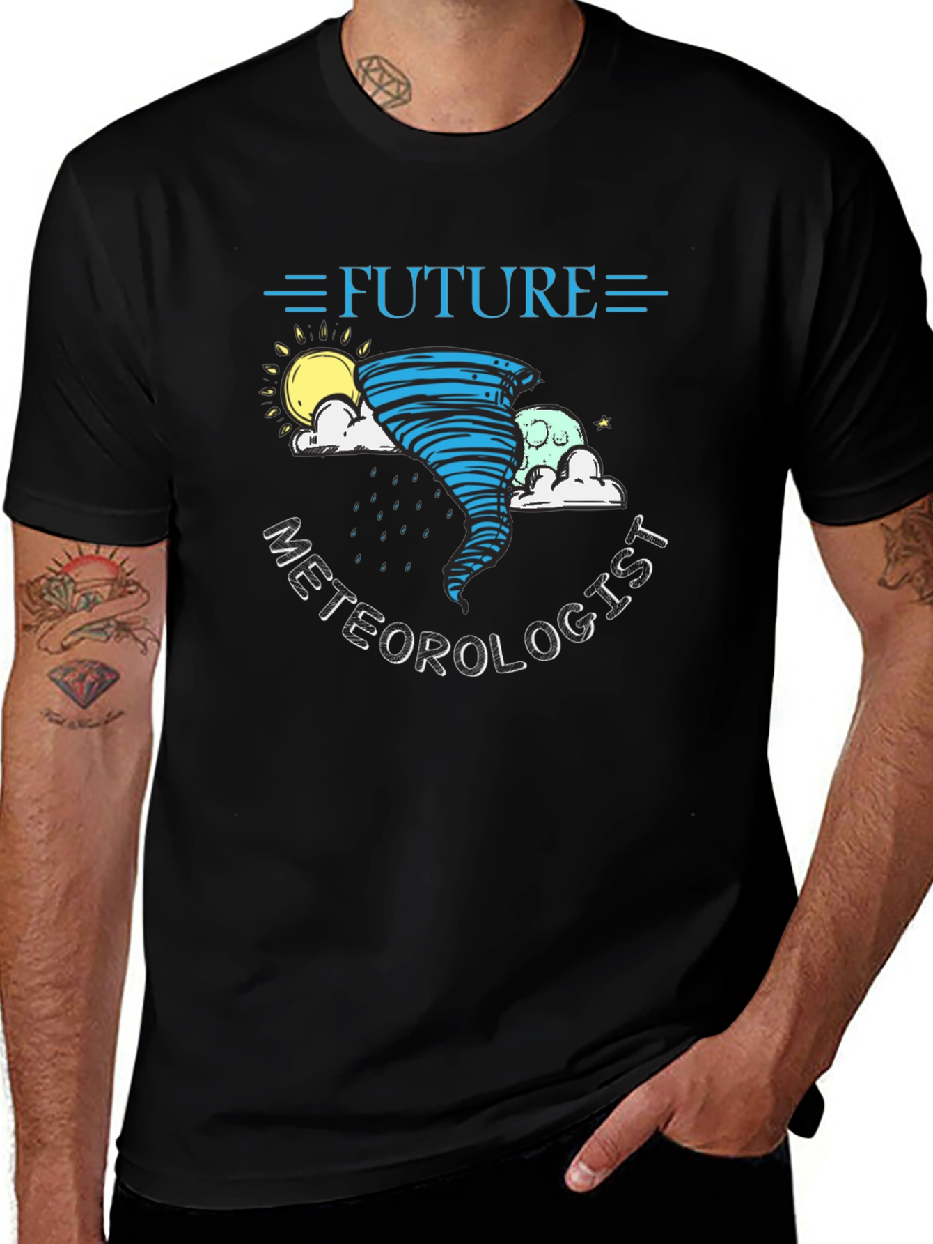 Future Meteorologist Black Graphic T-Shirt