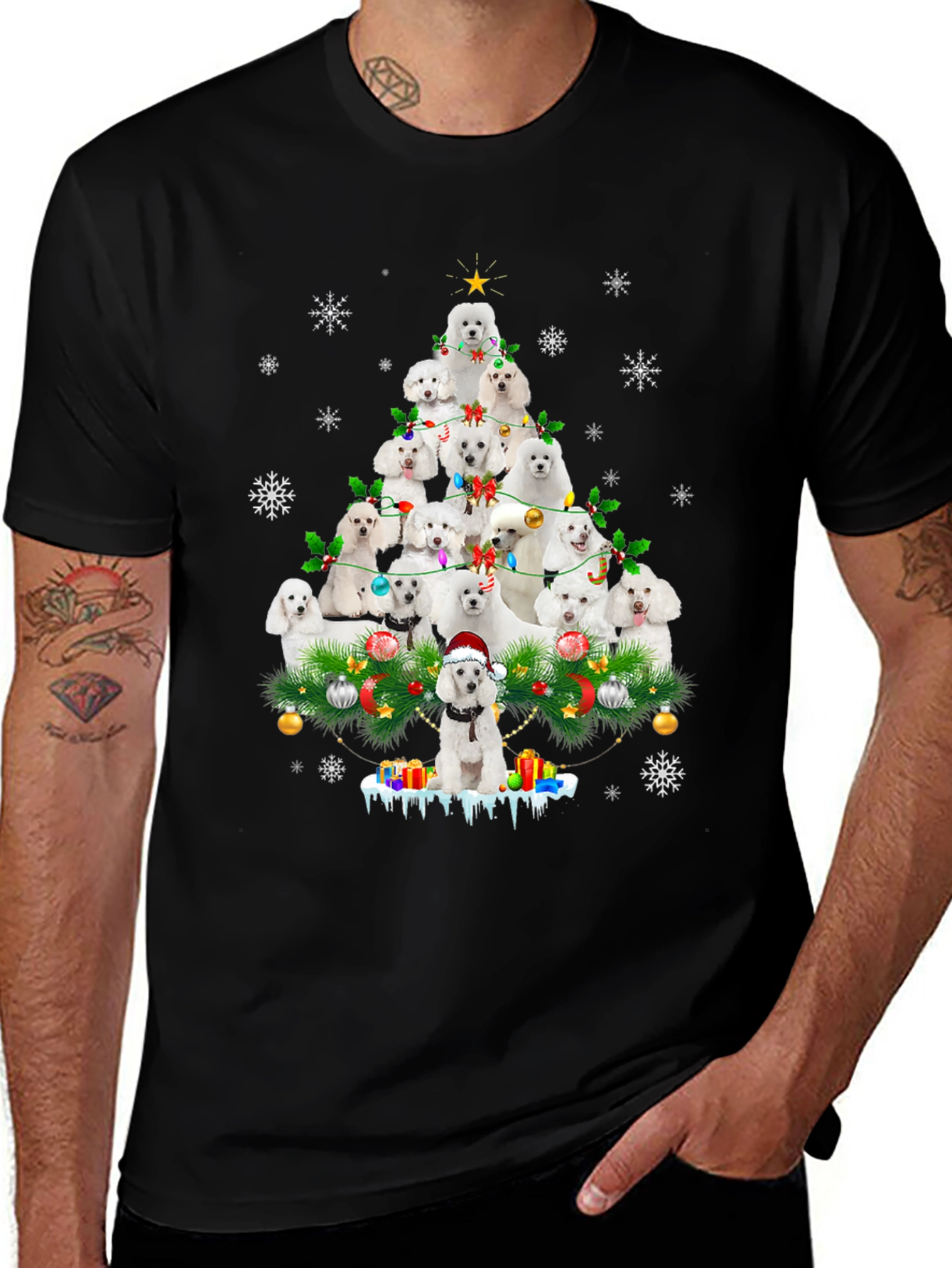 Poodle Christmas Tree T-Shirt - Holiday Dog Lover Tee