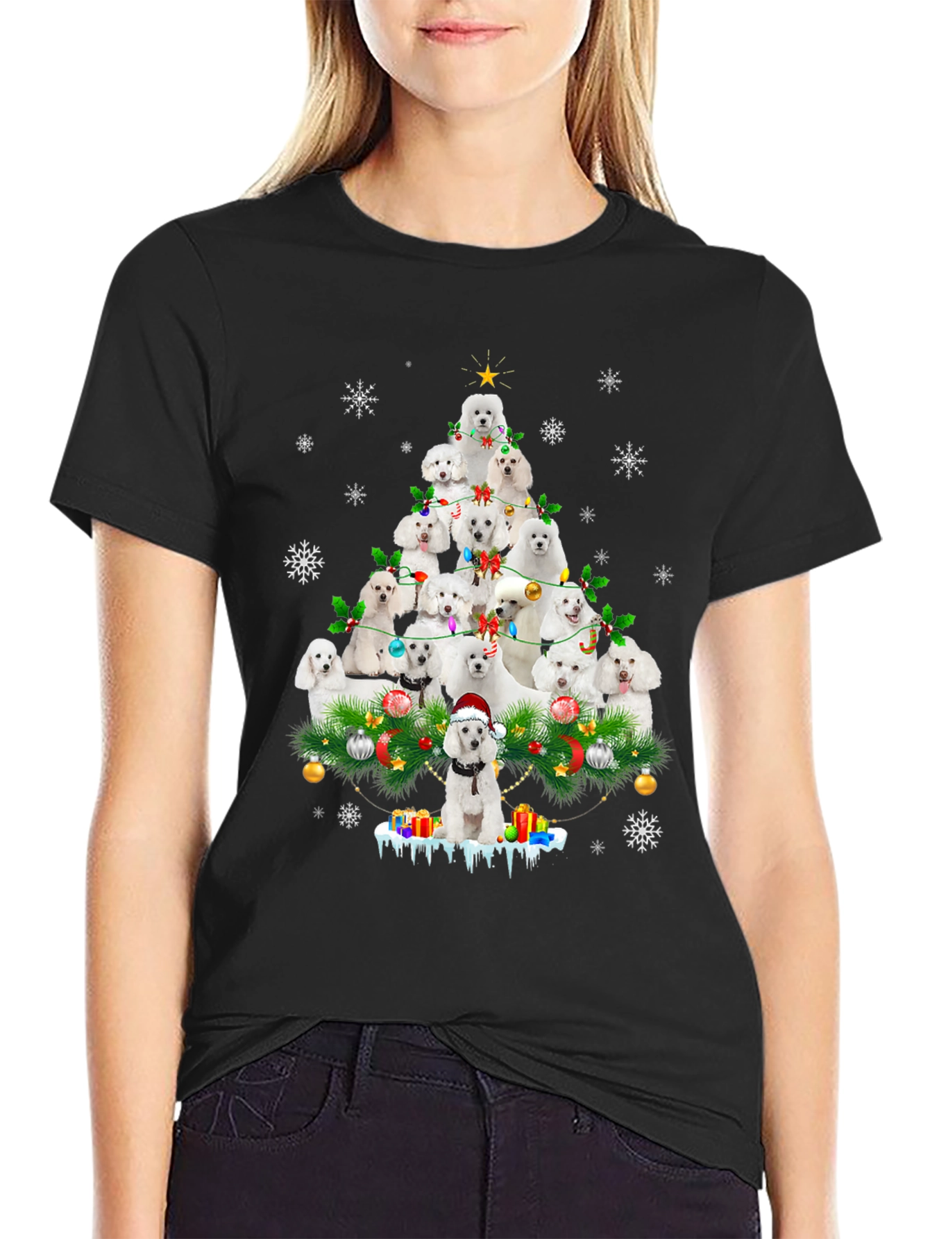 Poodle Christmas Tree T-Shirt - Holiday Dog Lover Tee