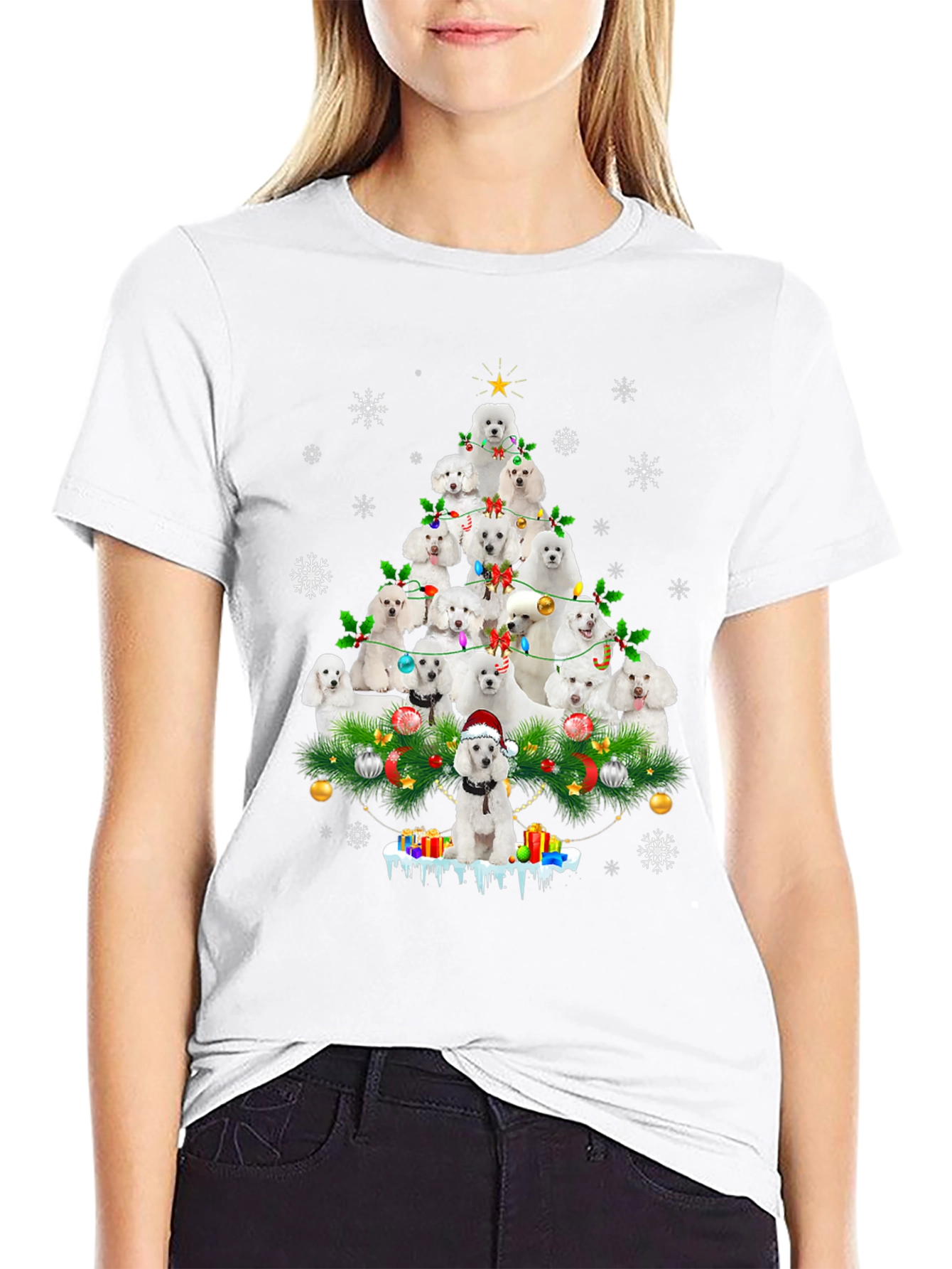 Poodle Christmas Tree T-Shirt - Holiday Dog Lover Tee