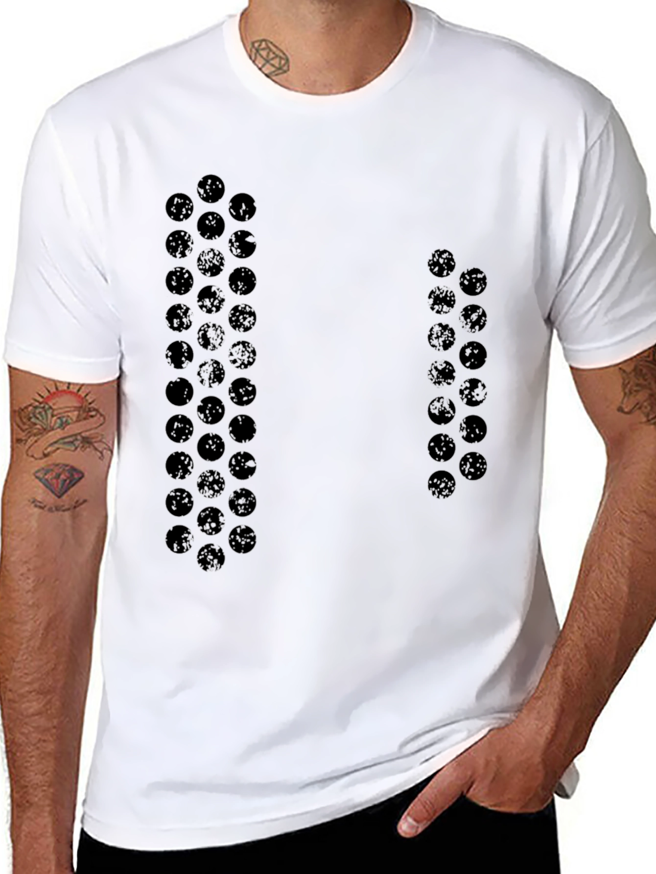 Modern Patterned Black T-Shirt