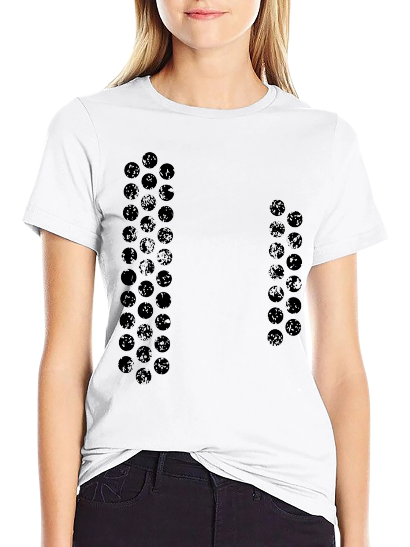Modern Patterned Black T-Shirt