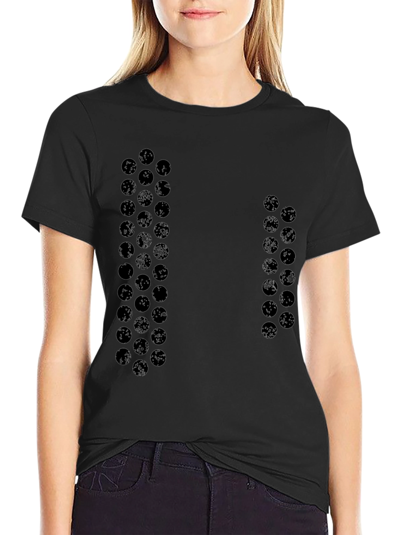 Modern Patterned Black T-Shirt