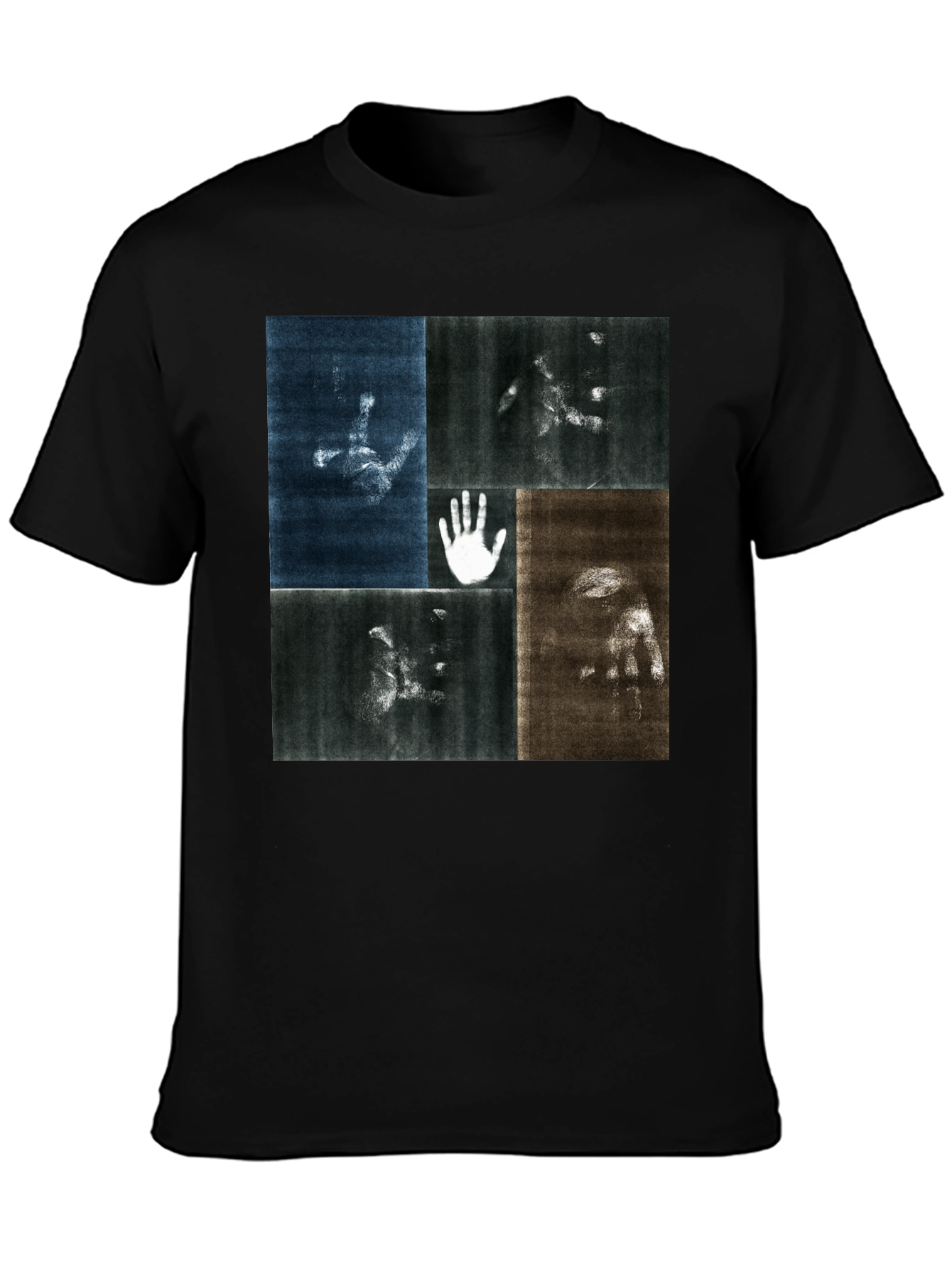 Abstract Hand Print Black T-Shirt