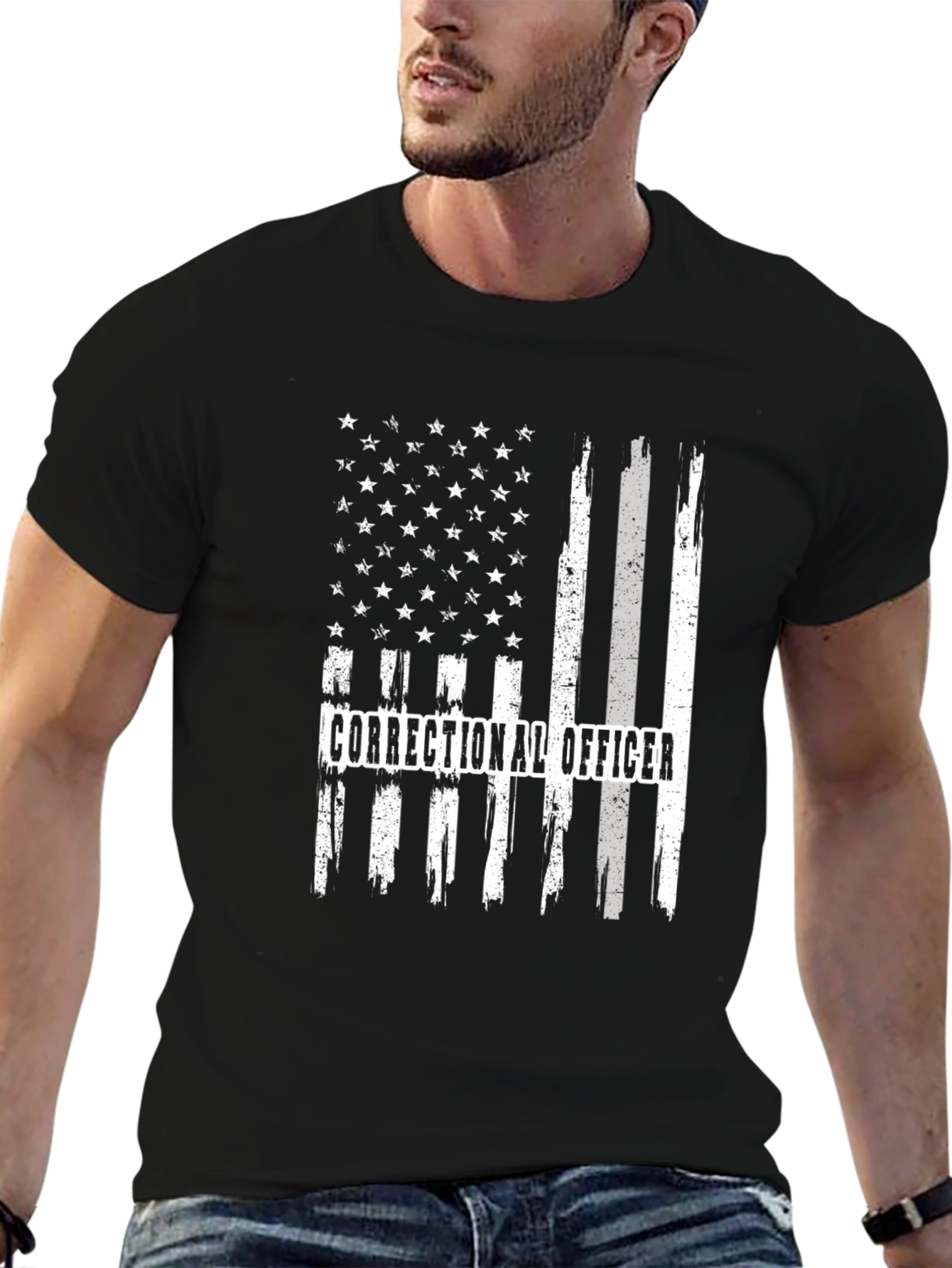 Correctional Officer Flag Graphic T-Shirt