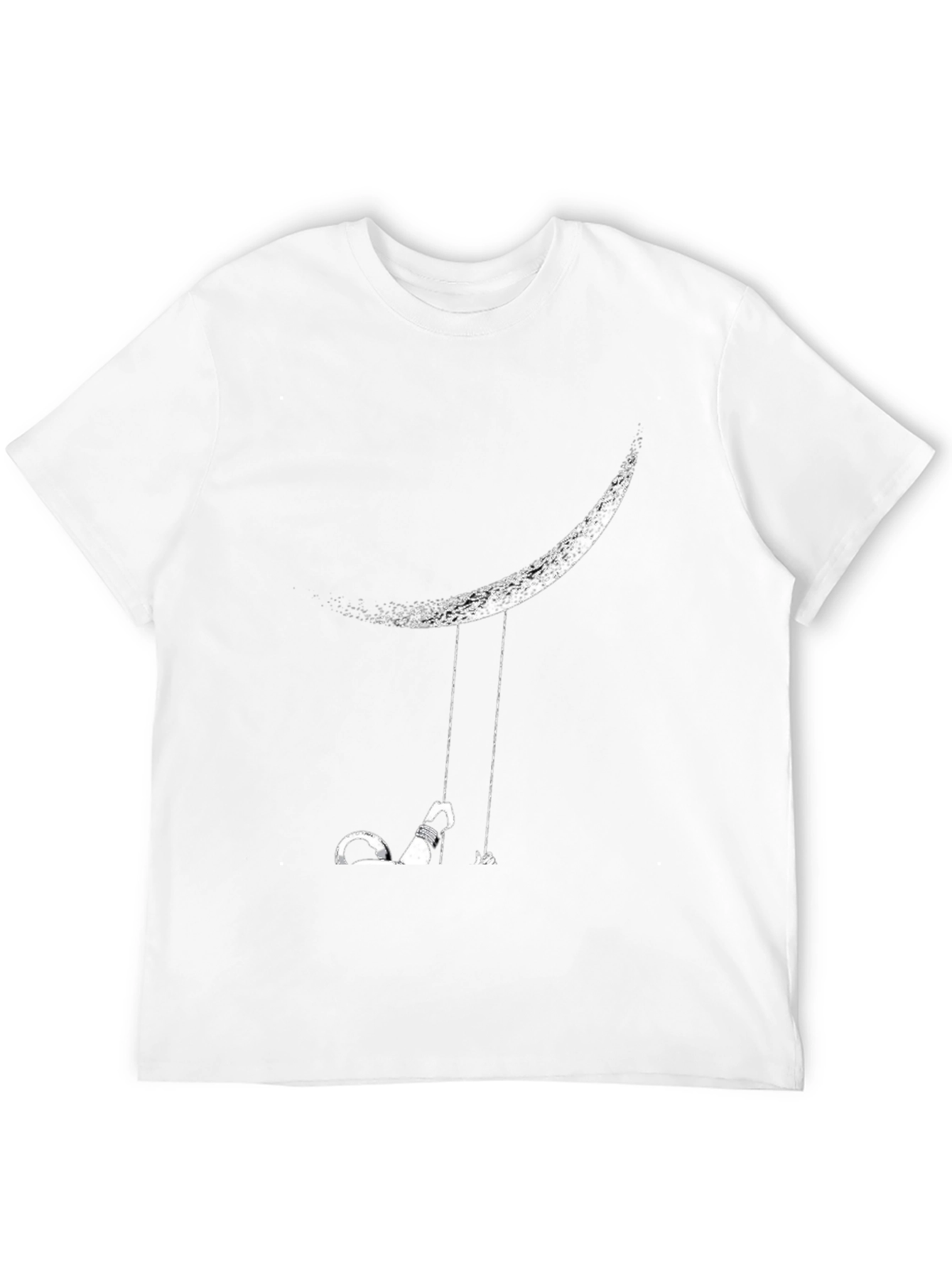 Moon Swing Graphic Tee - Black Casual T-Shirt