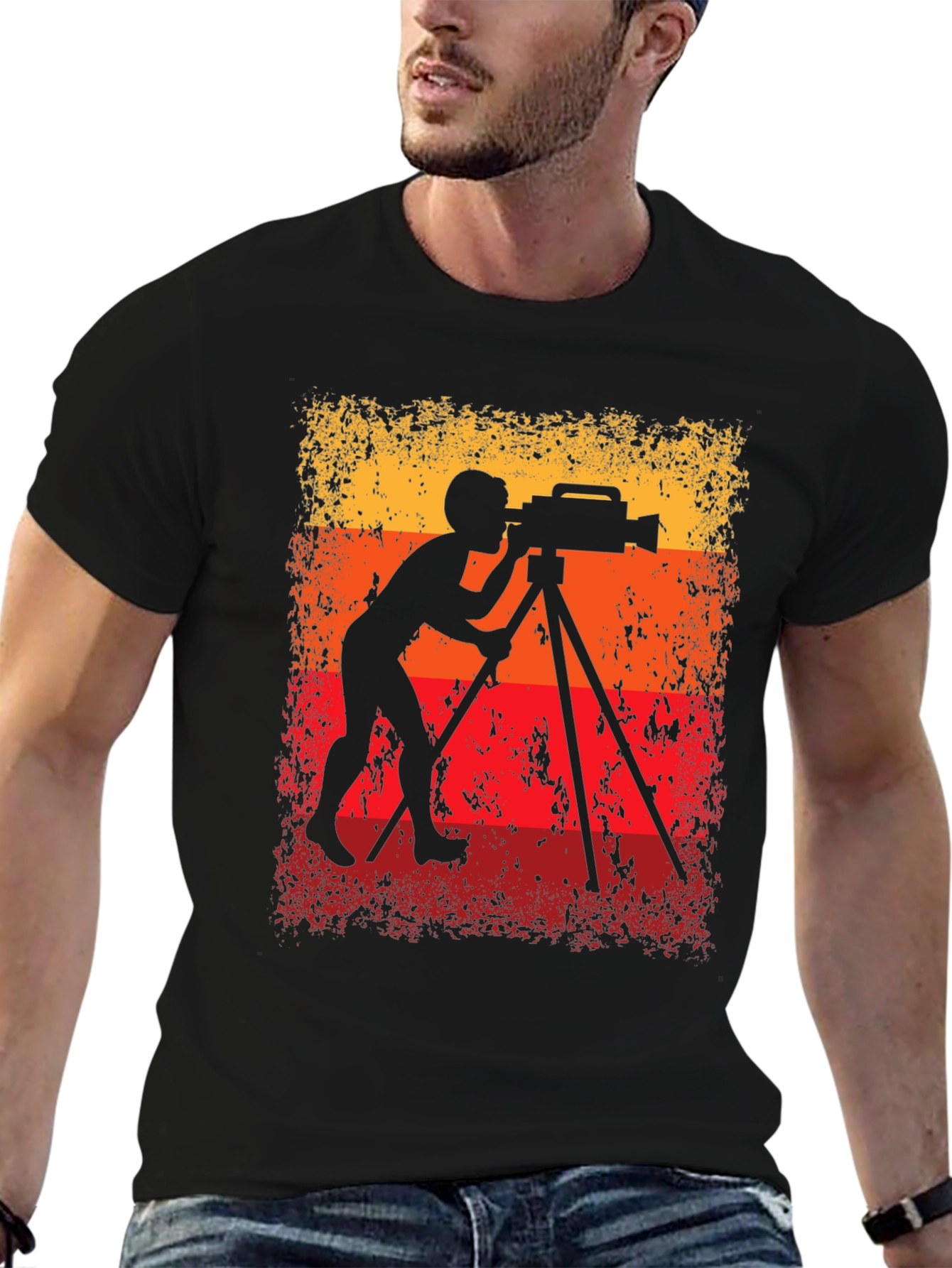 Retro Cameraman Silhouette Graphic Tee