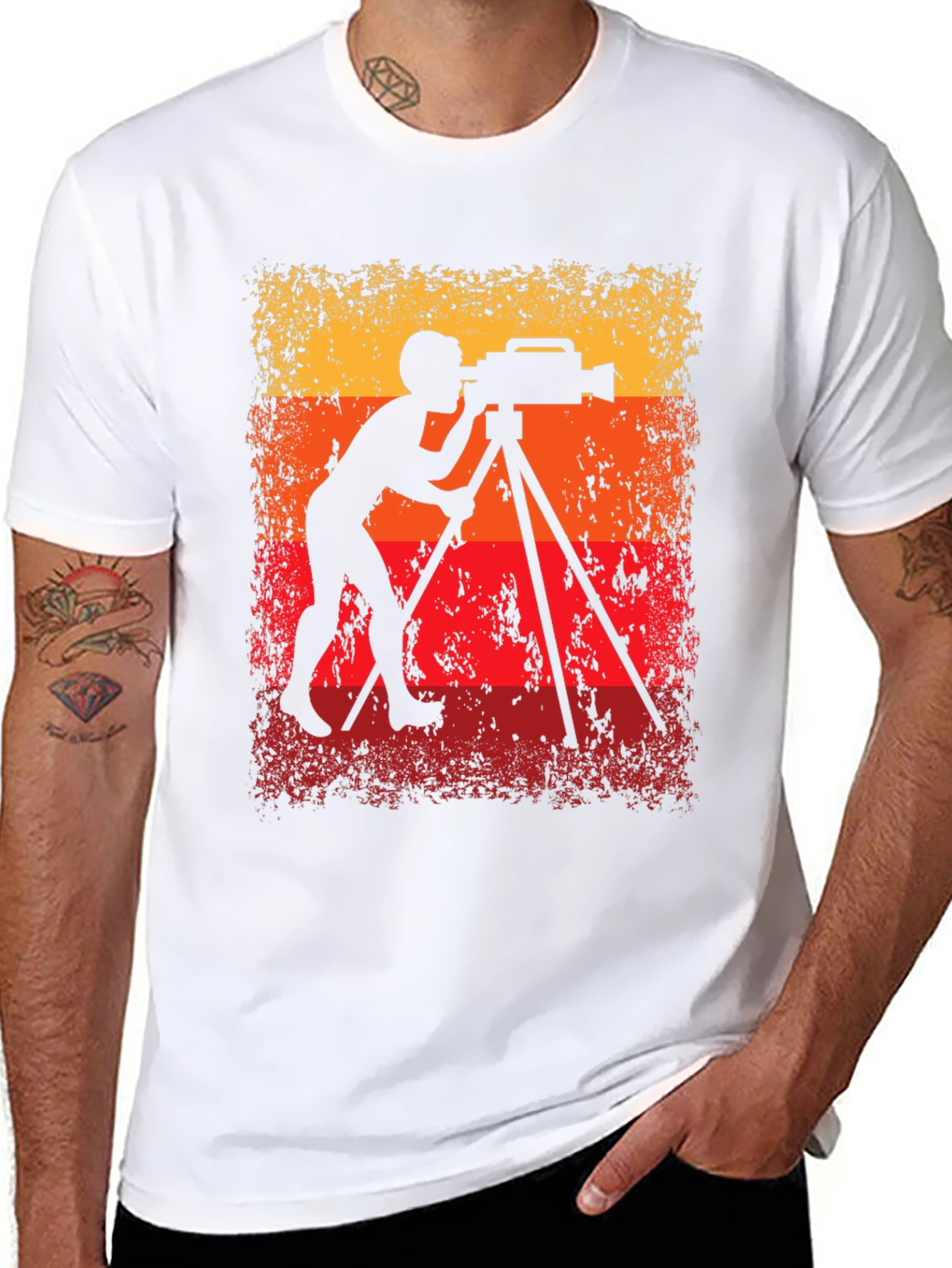 Retro Cameraman Silhouette Graphic Tee