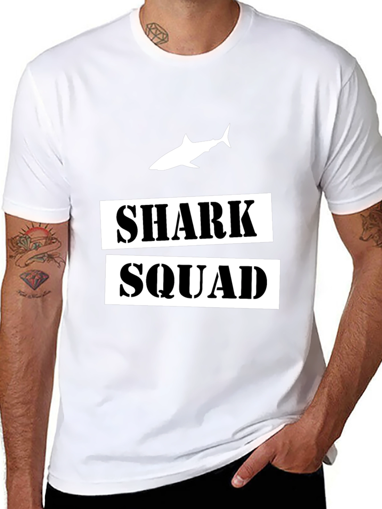 Shark Squad Graphic T-Shirt - Black
