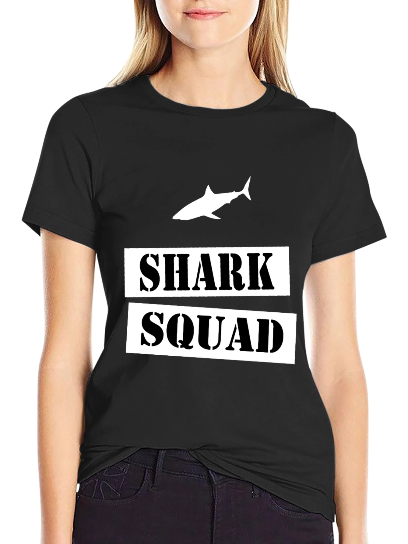 Shark Squad Graphic T-Shirt - Black