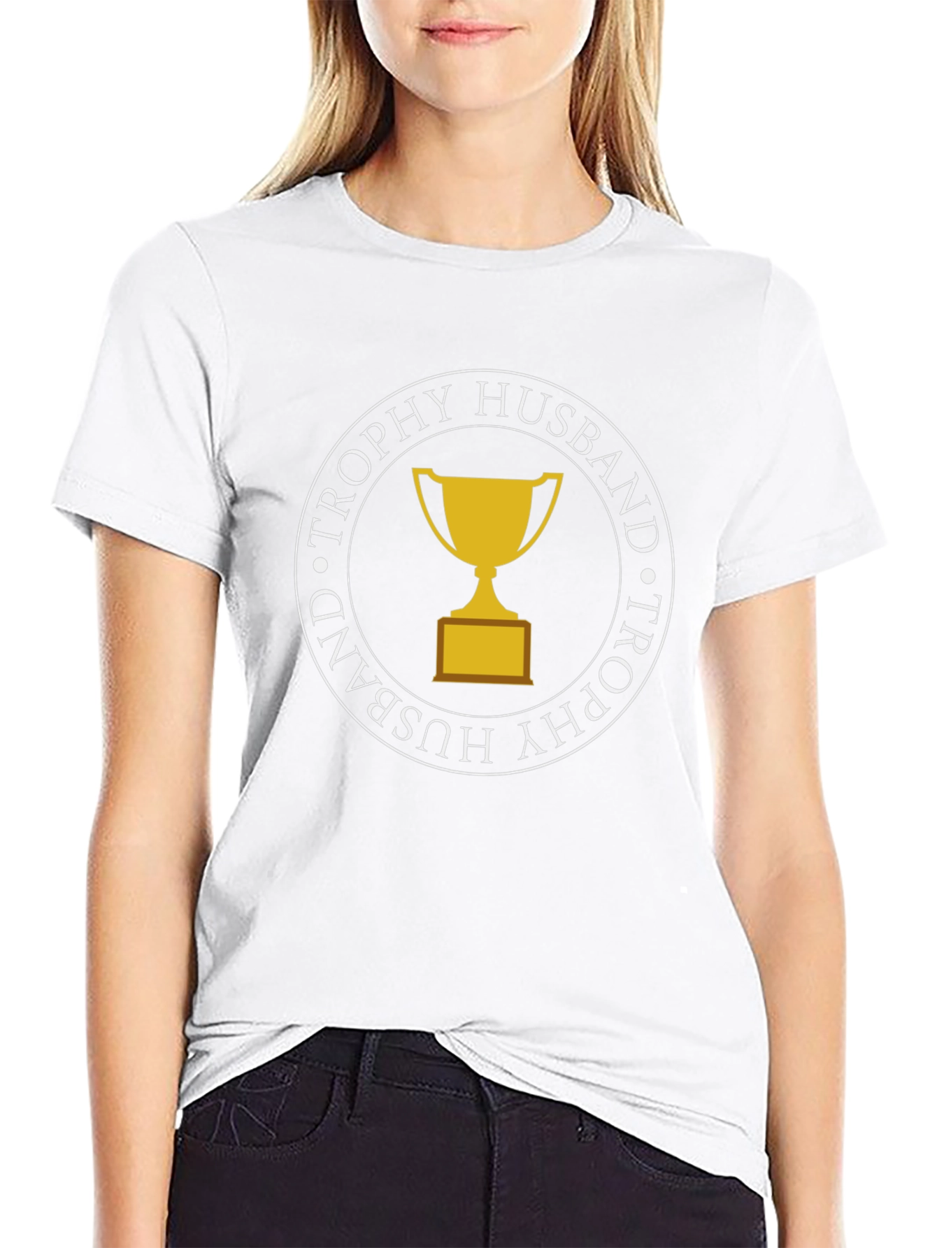 Trophy Husband Graphic Tee - Black Crew Neck