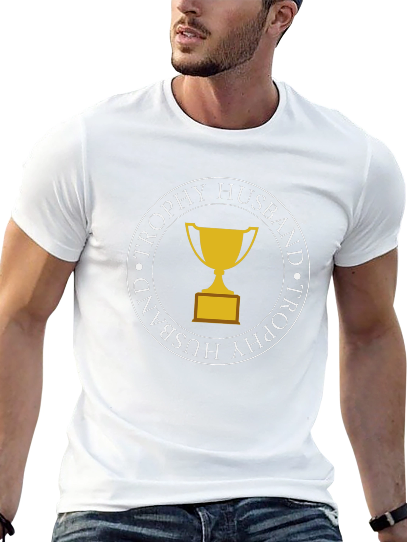 Trophy Husband Graphic Tee - Black Crew Neck