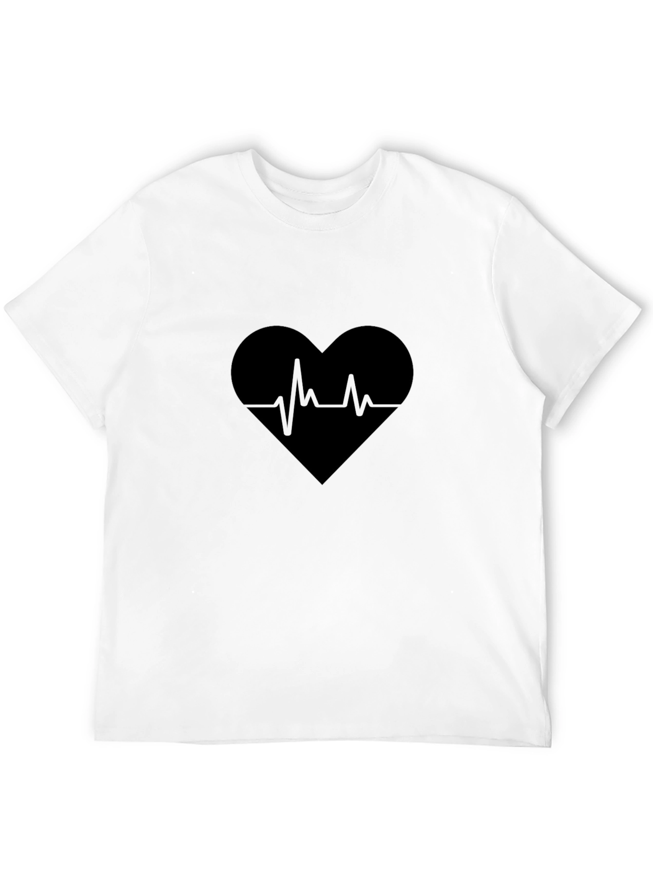 Heartbeat Graphic Tee - Black Cotton Comfort