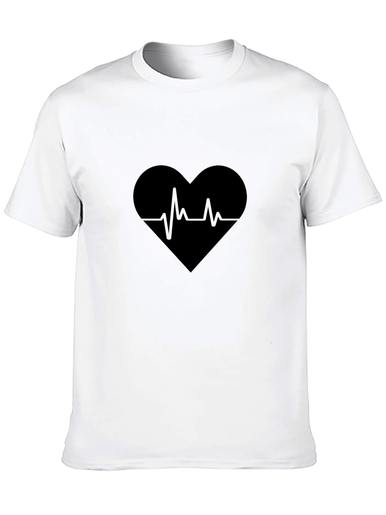 Heartbeat Graphic Tee - Black Cotton Comfort