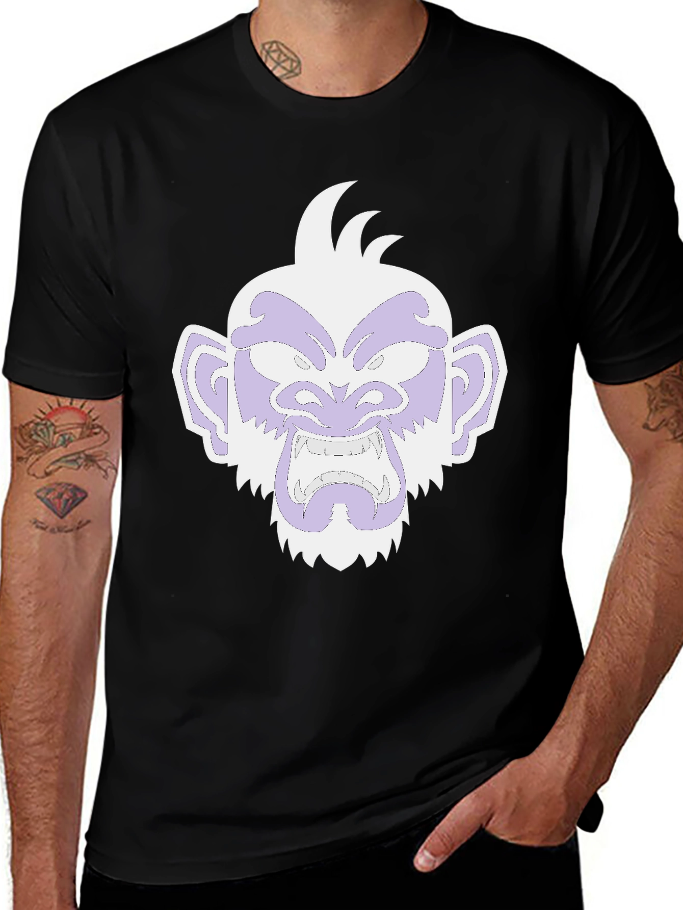 Monkey Graphic Black T-Shirt