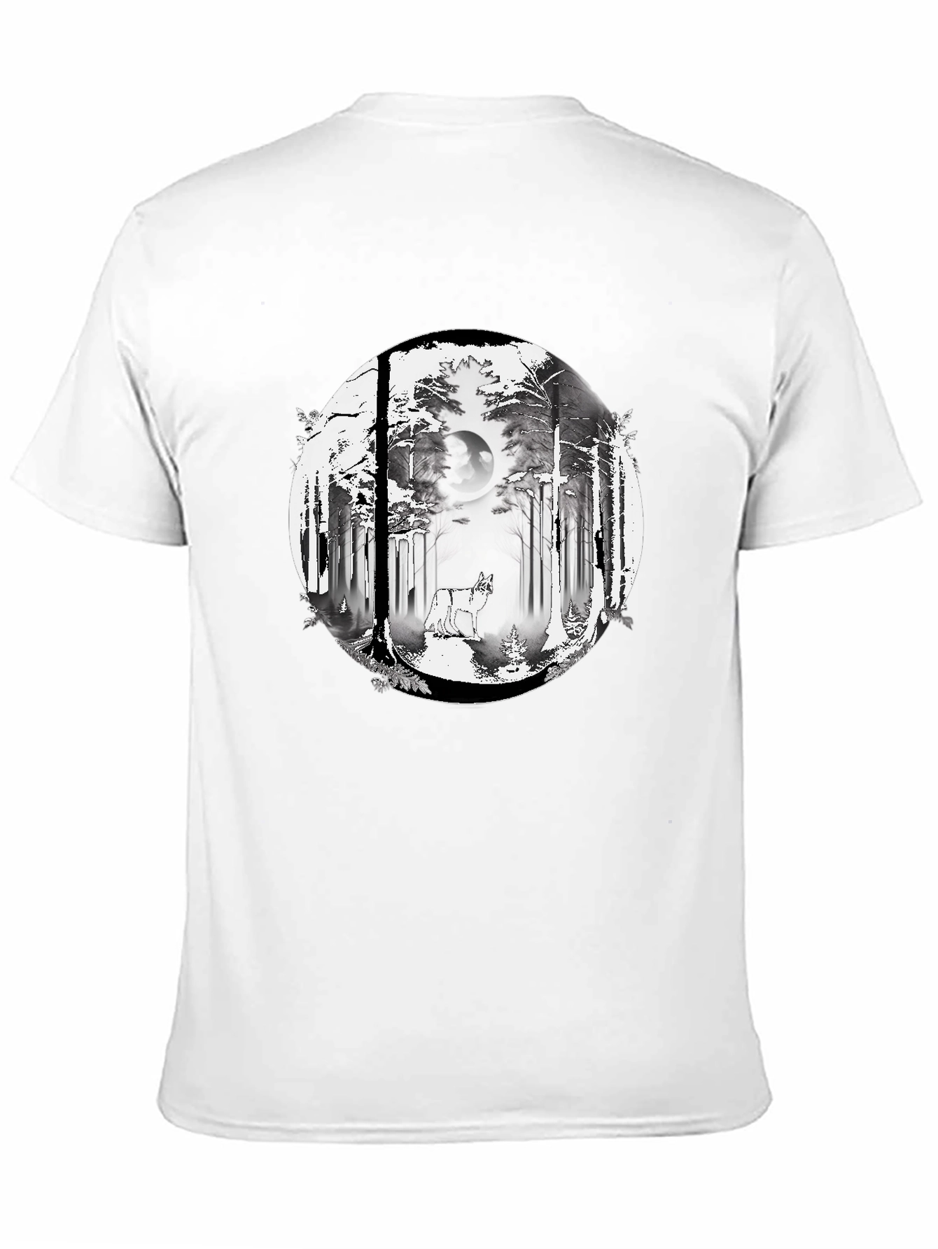 Wolf Forest Graphic Tee - Stylish Black T-Shirt