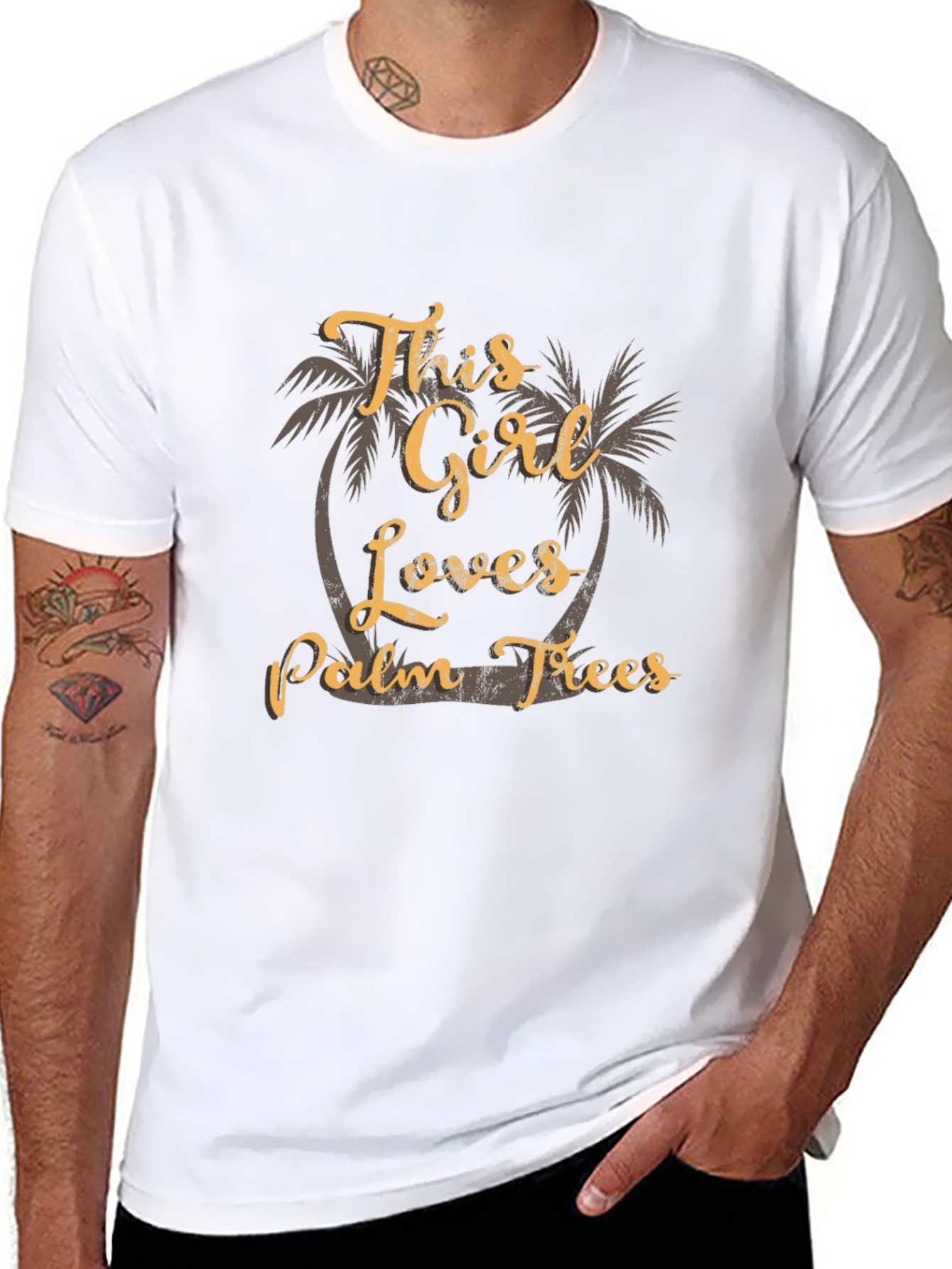 This Girl Loves Palm Trees Black T-Shirt