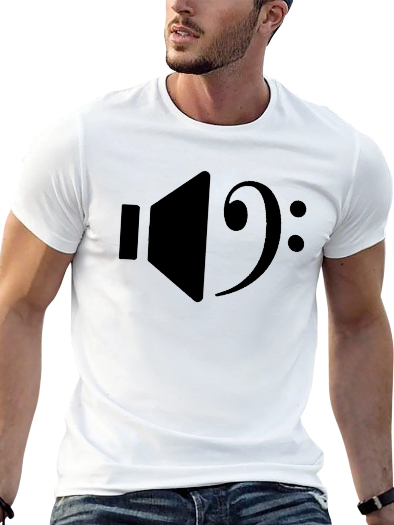 Bass Clef Speaker Graphic Tee - Music Lovers Shirt