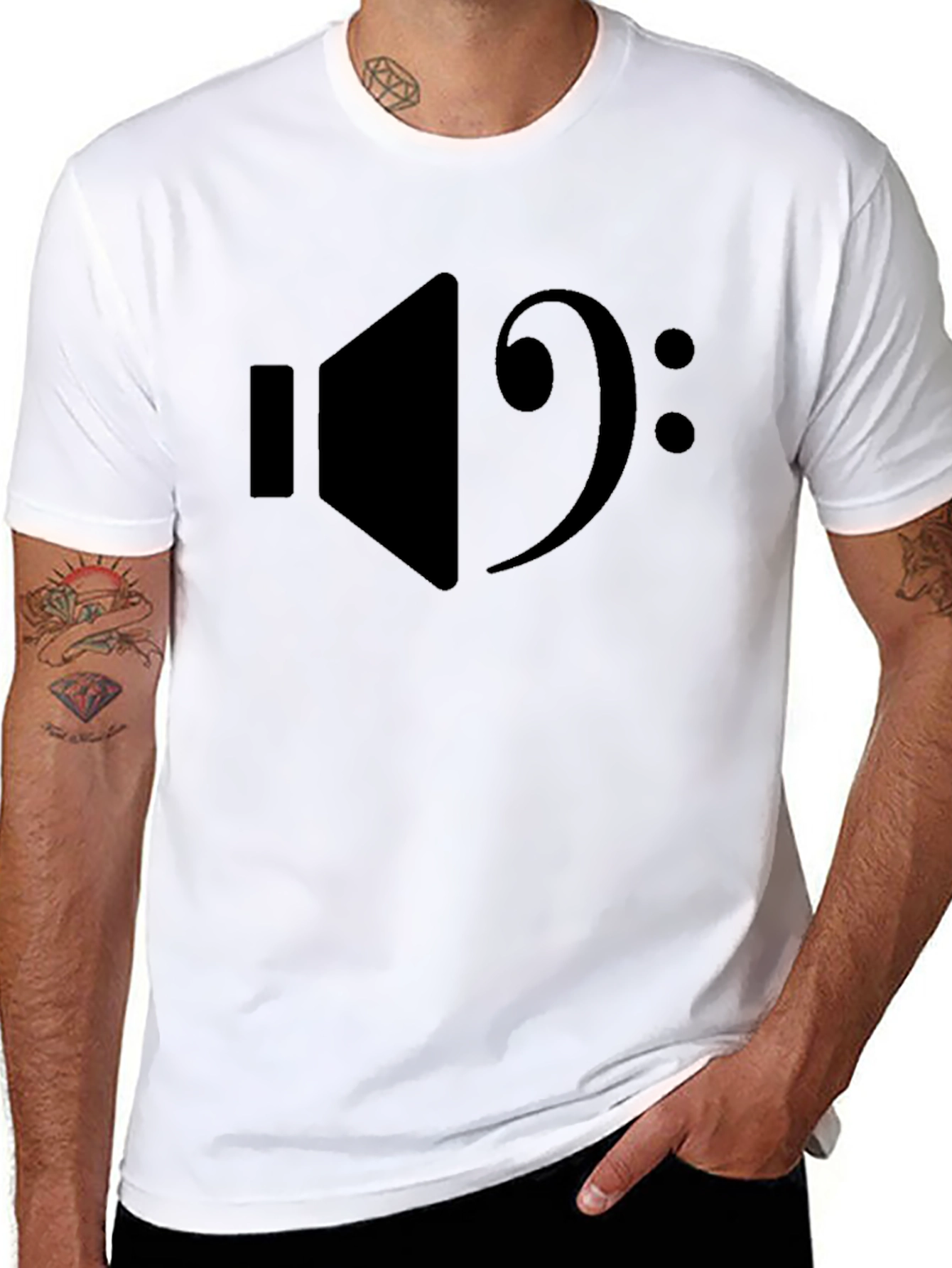 Bass Clef Speaker Graphic Tee - Music Lovers Shirt