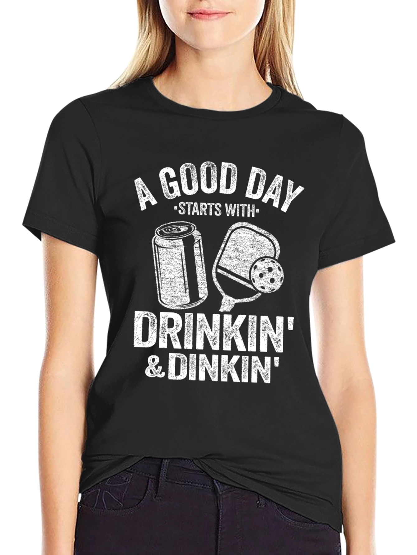 Drinkin & Dinkn T-Shirt - Pickleball Fun
