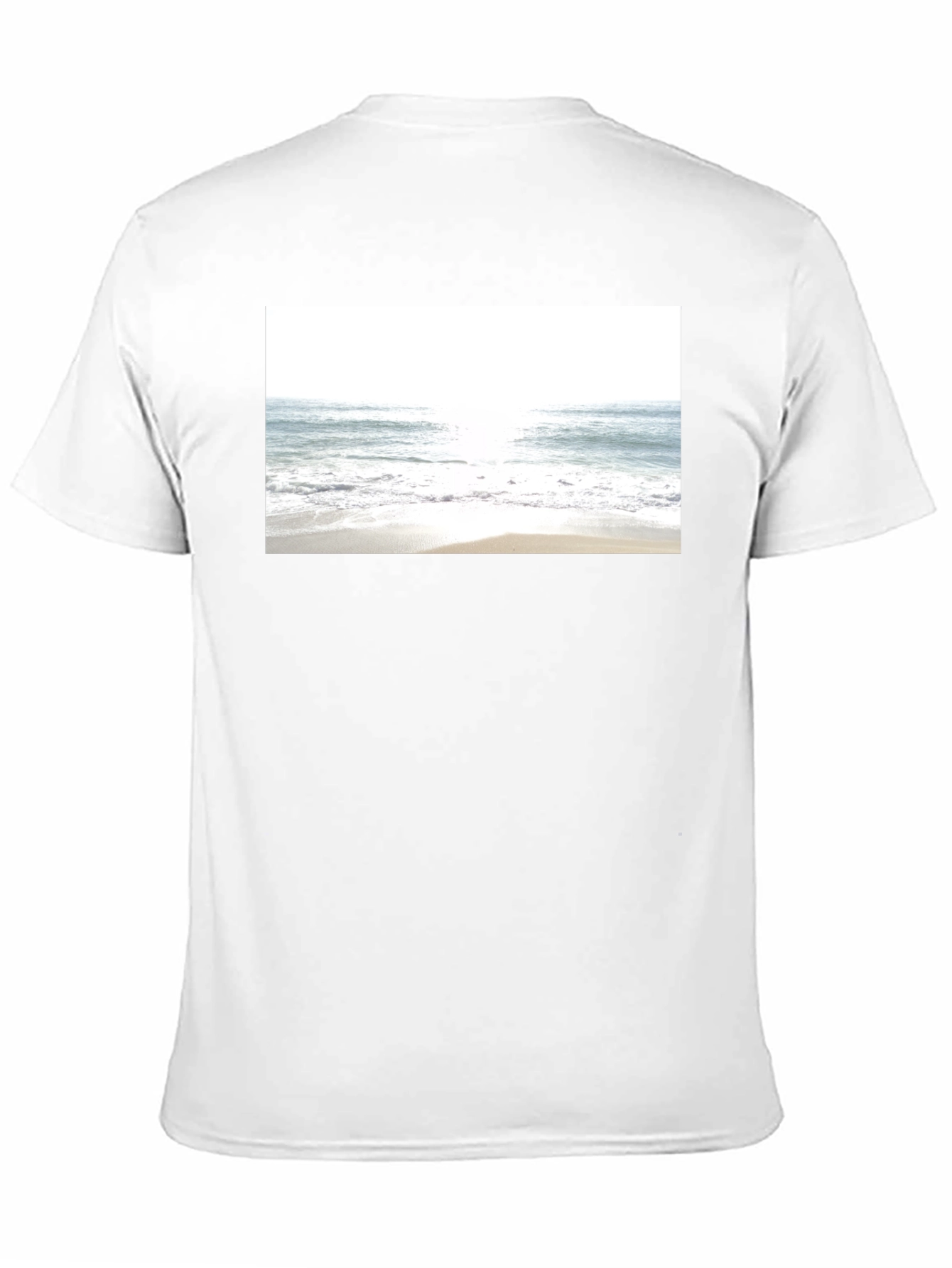 Beach Scene Graphic Tee - Soft Black Cotton T-Shirt