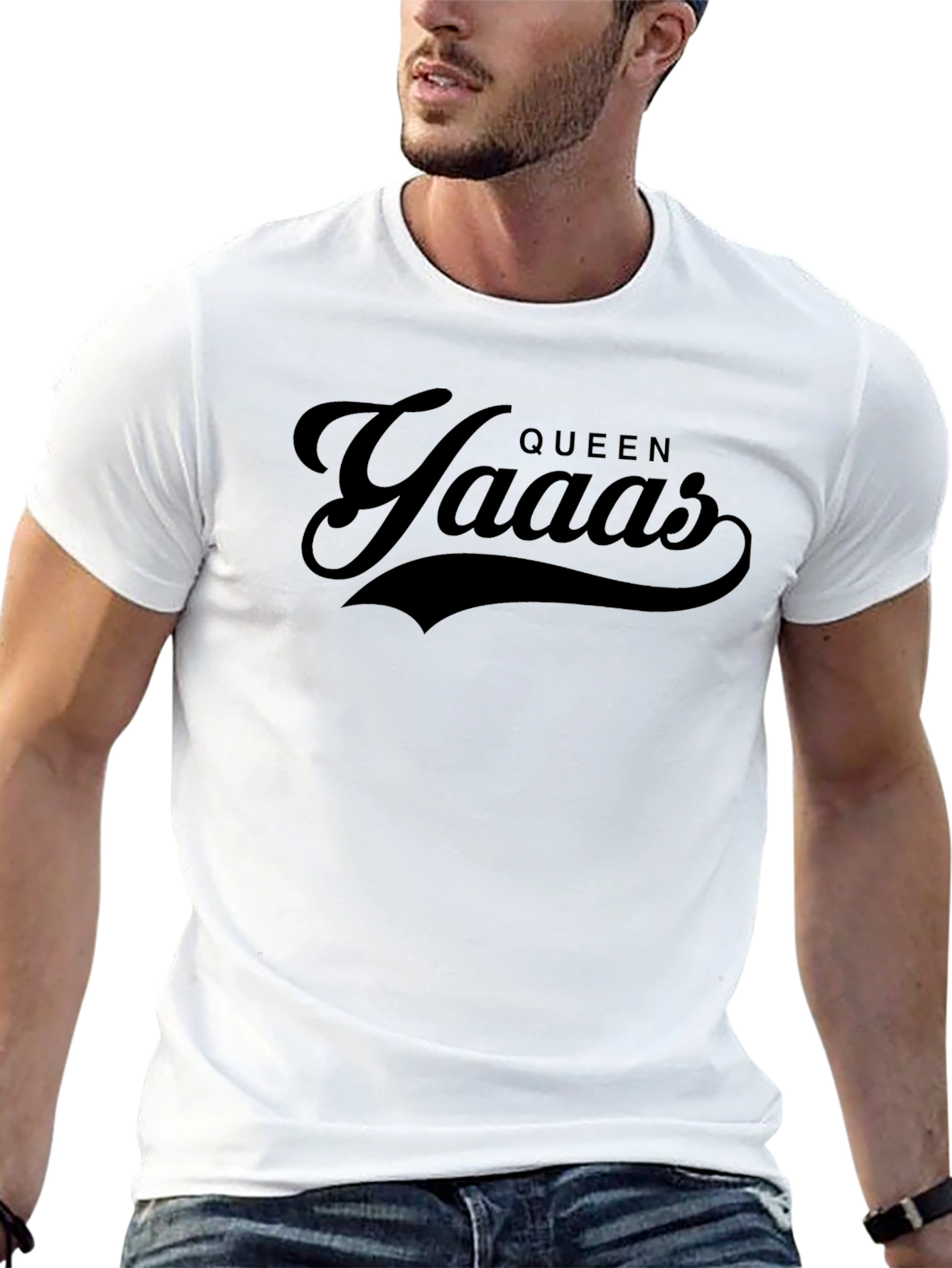 Queen Yaaas Graphic T-Shirt - Stylish Black Tee