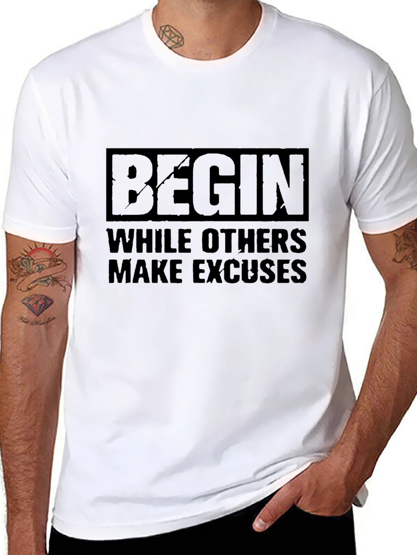 Begin T-Shirt - Motivational Black Tee