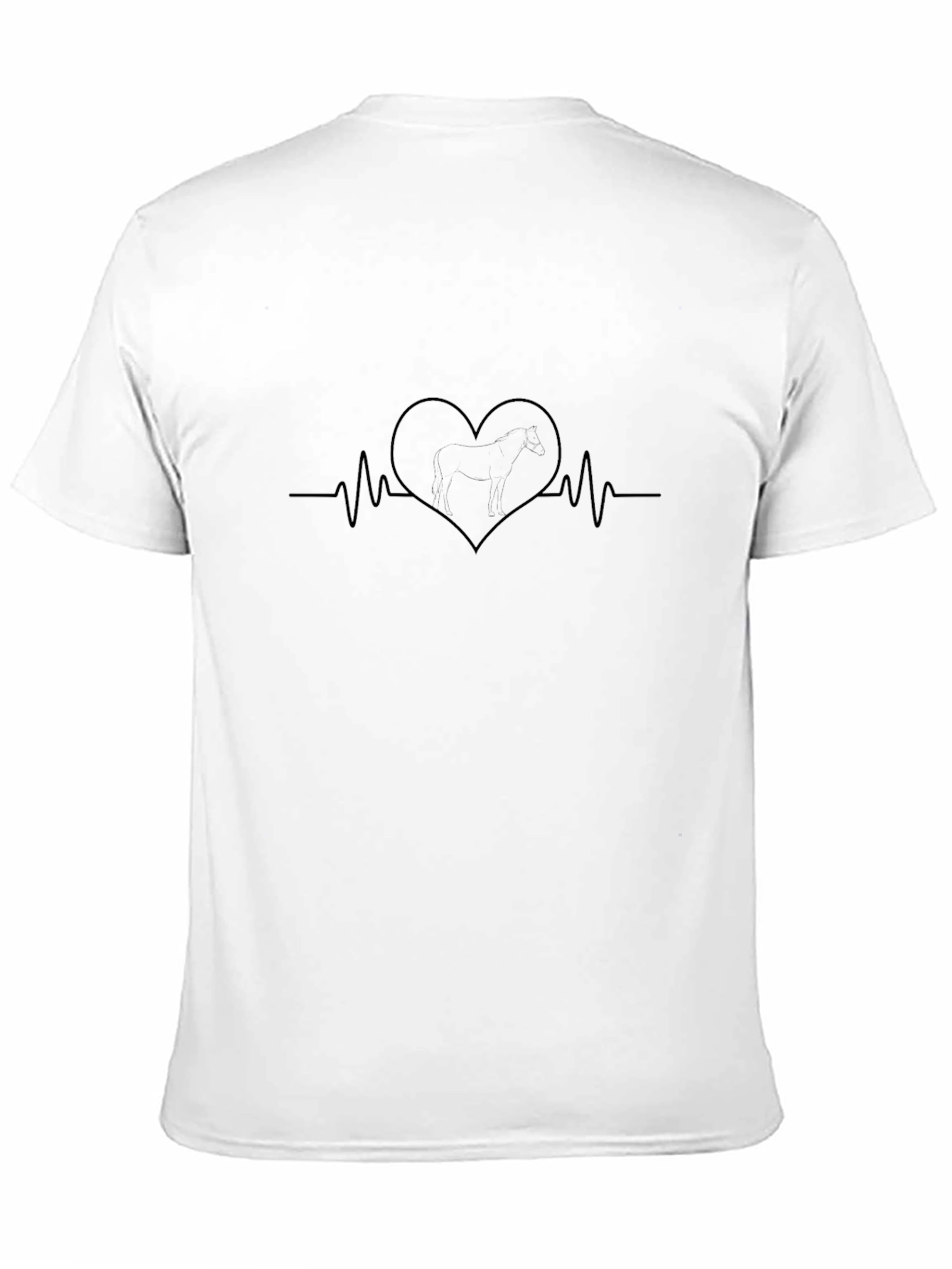 Heartbeat Horse T-Shirt - Black Cotton Tee