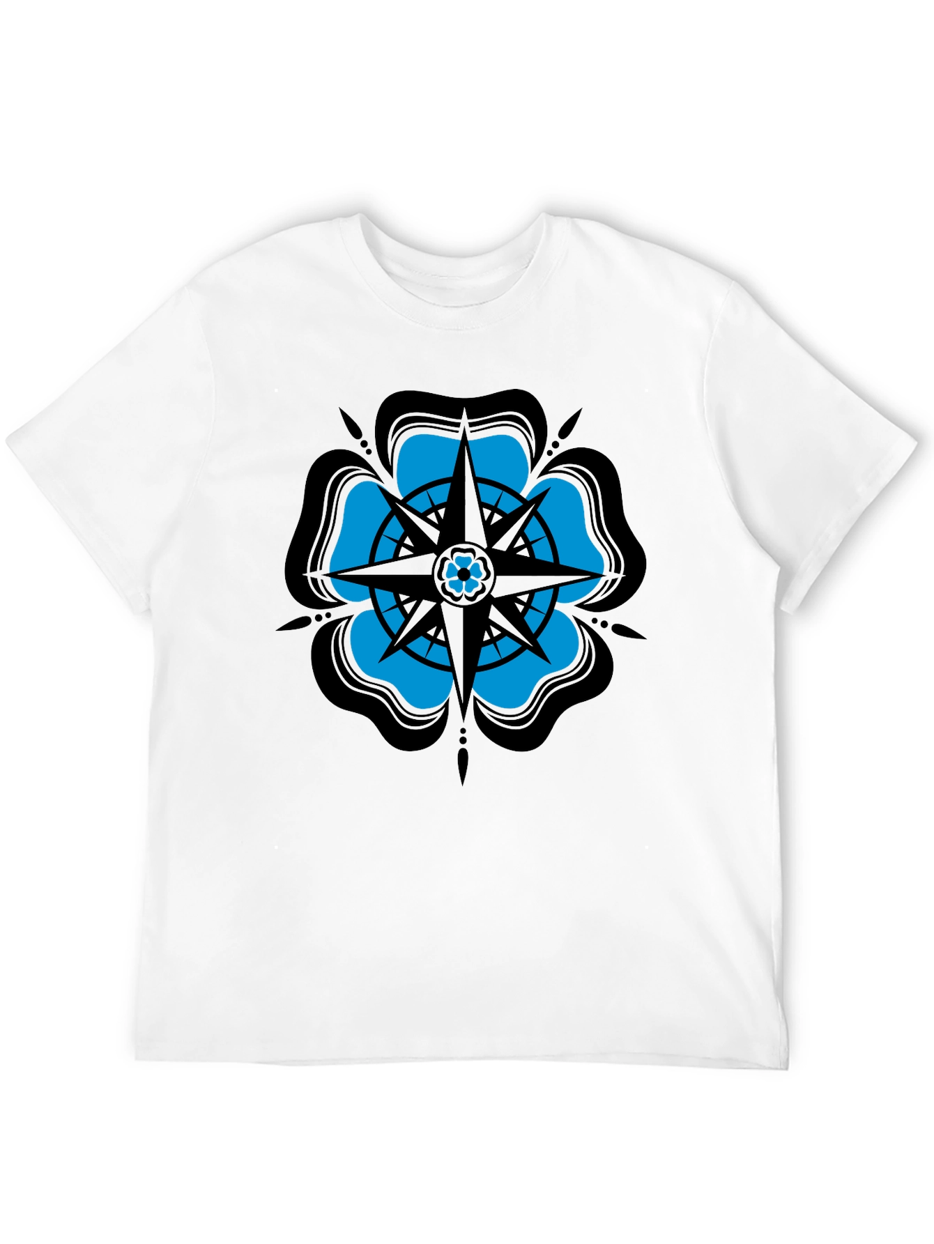 Nautical Rose Compass Graphic T-Shirt