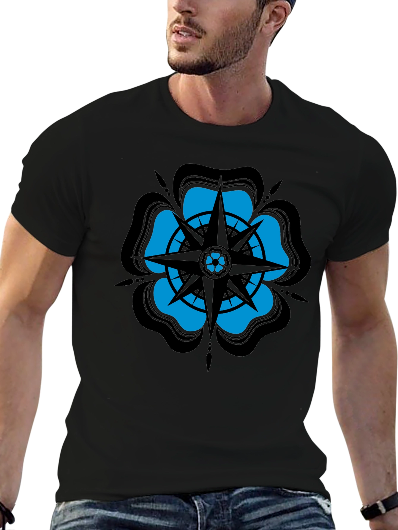 Nautical Rose Compass Graphic T-Shirt