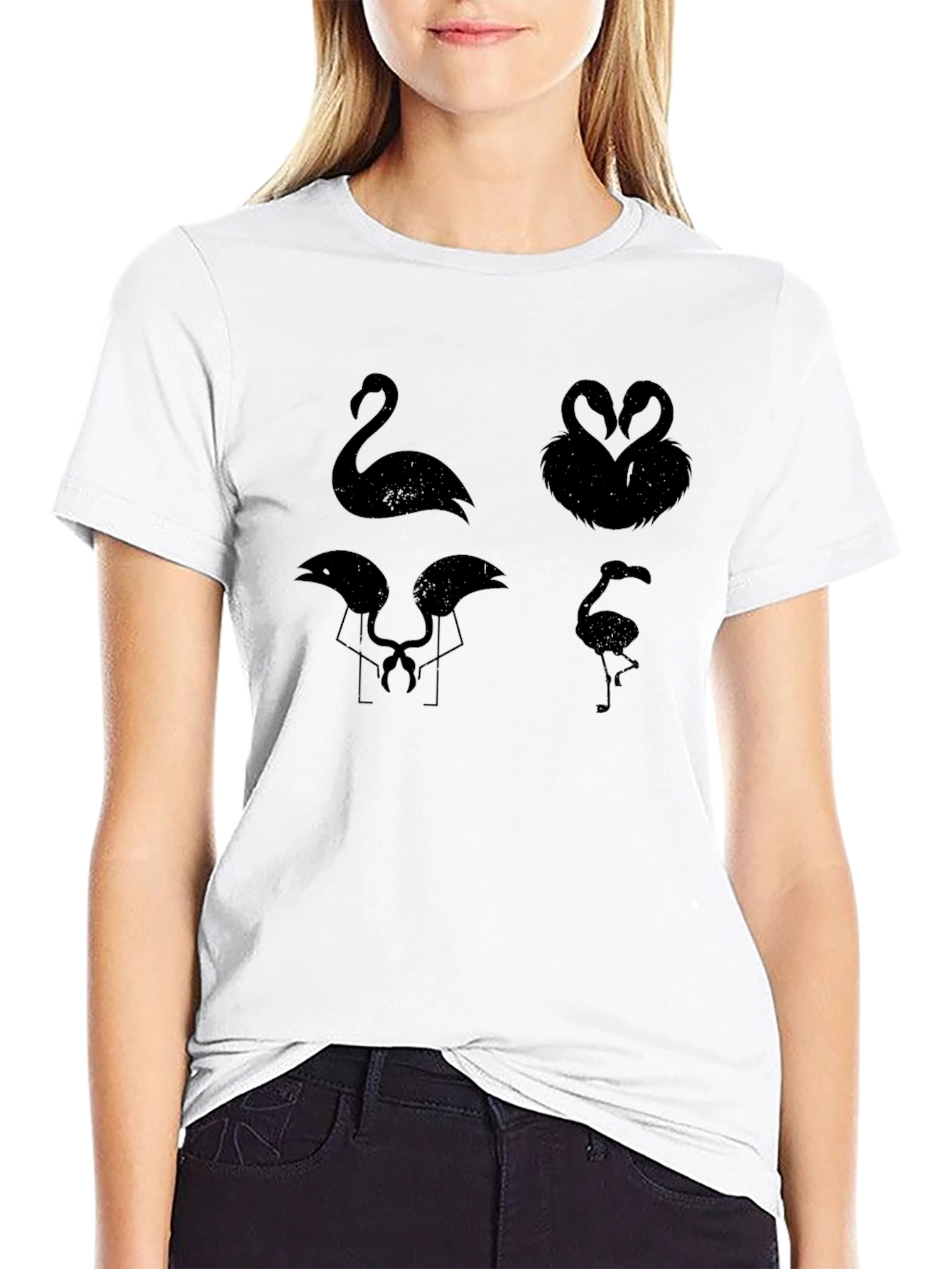 Flamingo Silhouette Black Graphic Tee