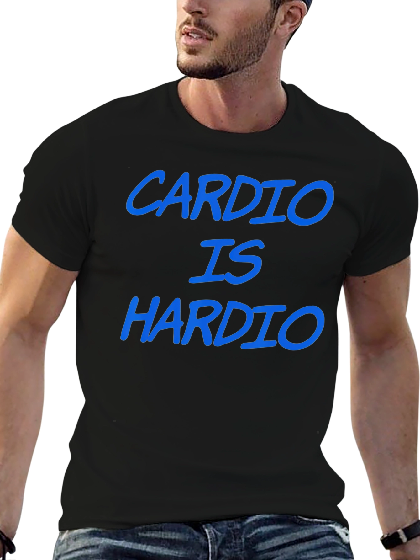 Cardio is Hardio Mens Black T-Shirt