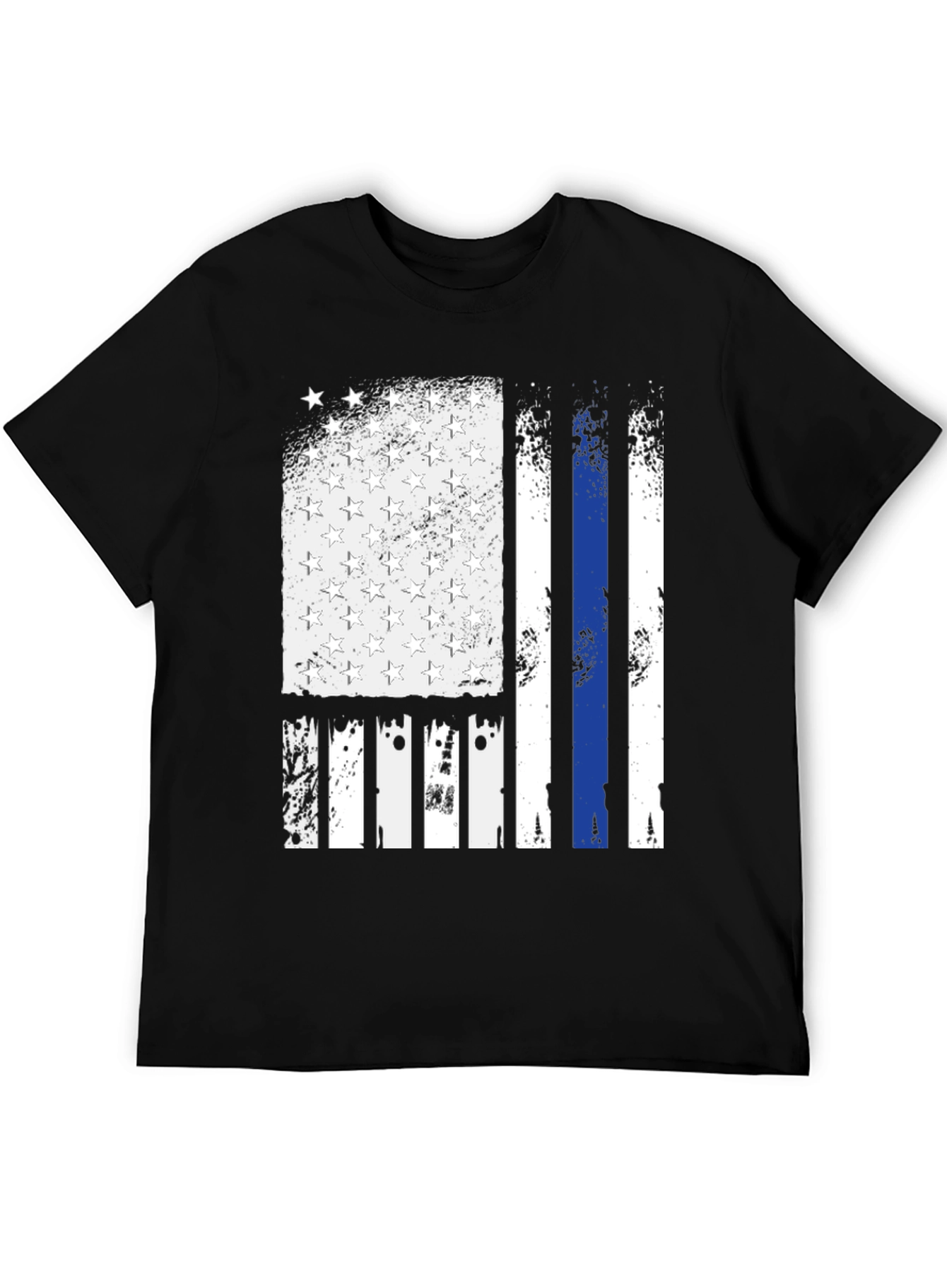 Thin Blue Line American Flag Graphic T-Shirt