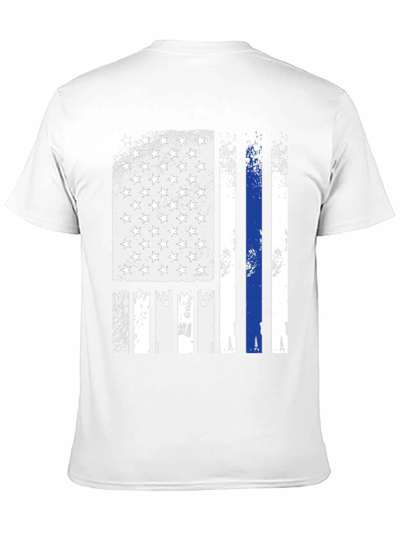 Thin Blue Line American Flag Graphic T-Shirt