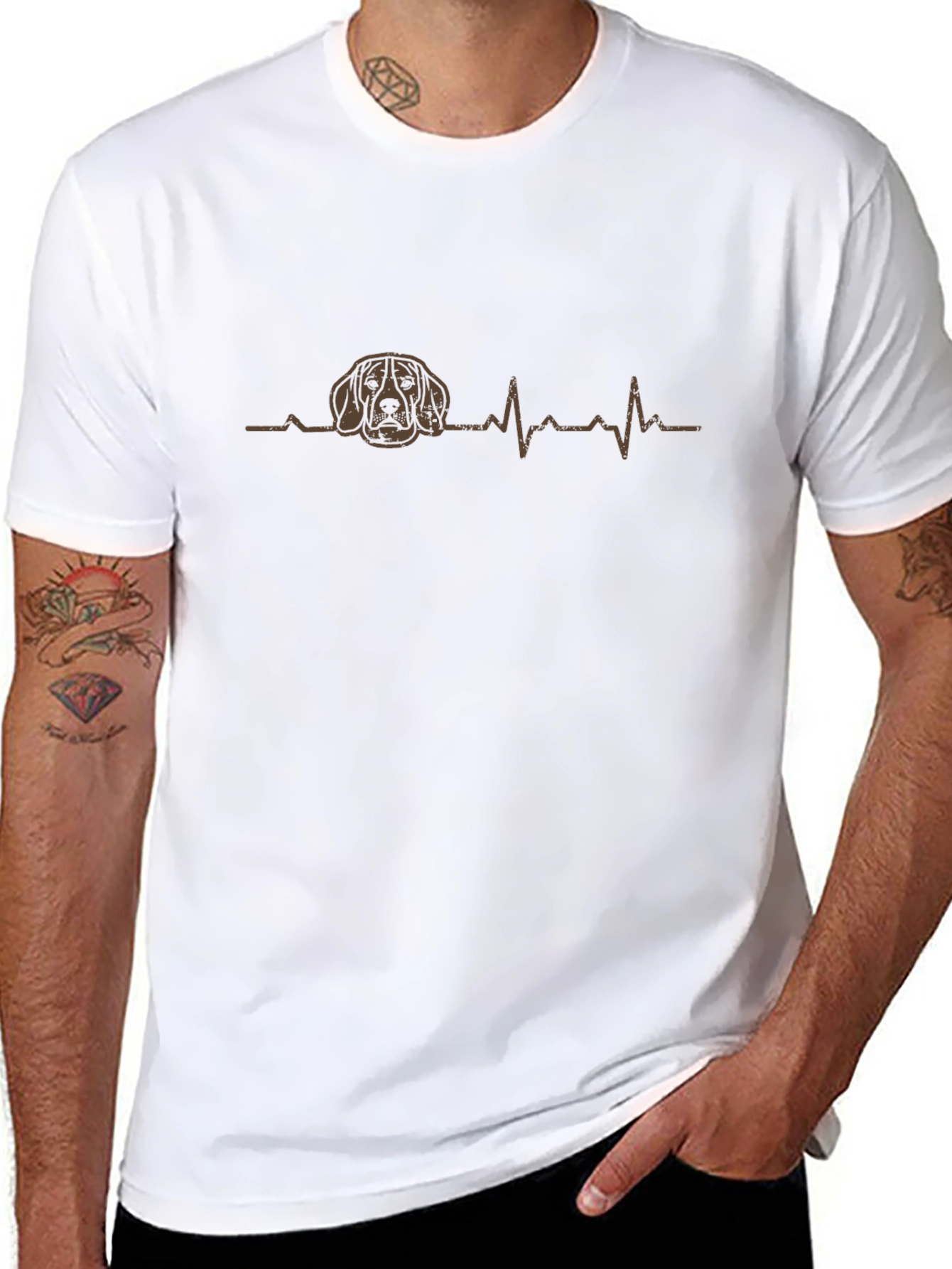 Dog Lover ECG Black T-Shirt