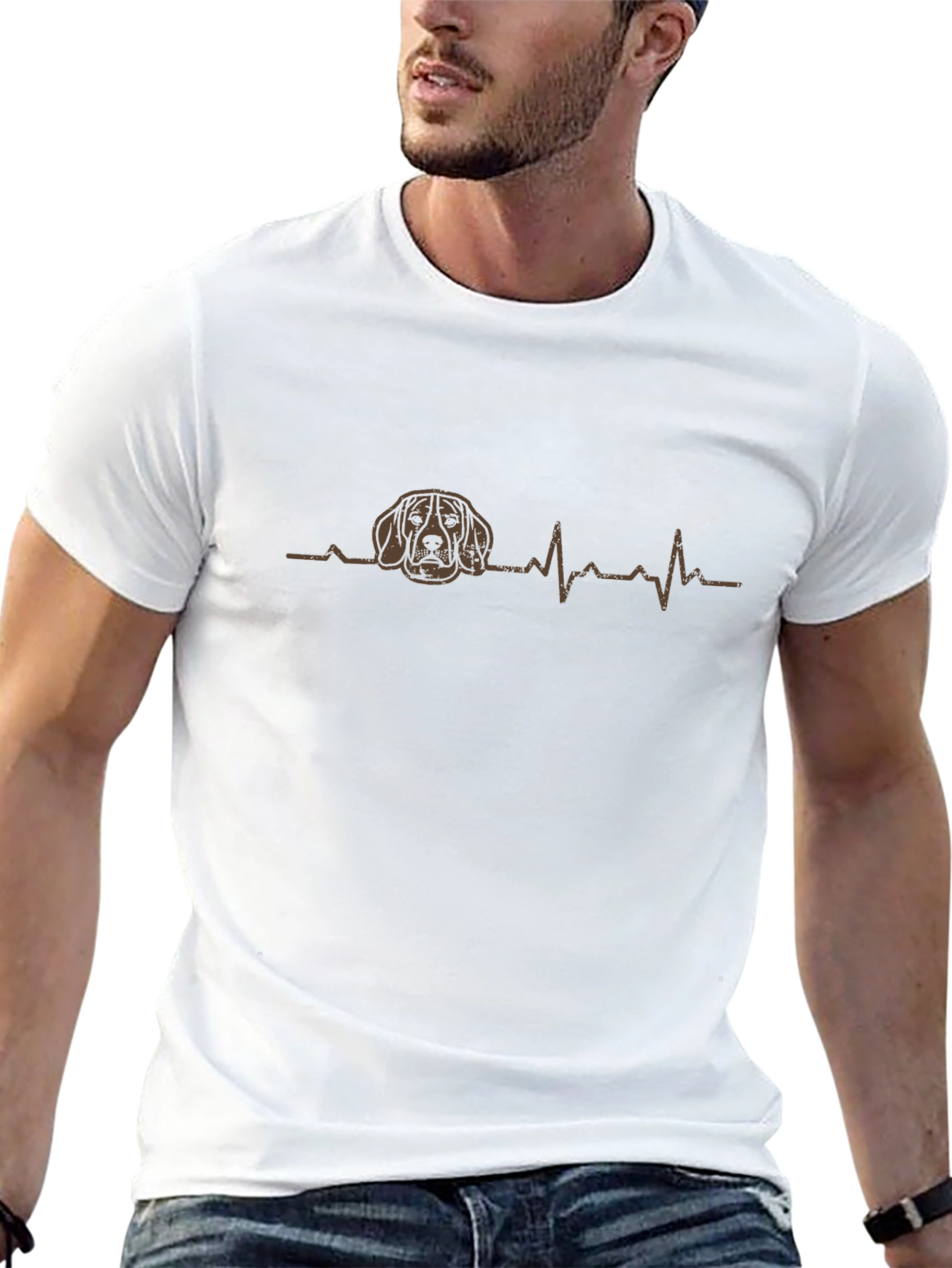 Dog Lover ECG Black T-Shirt