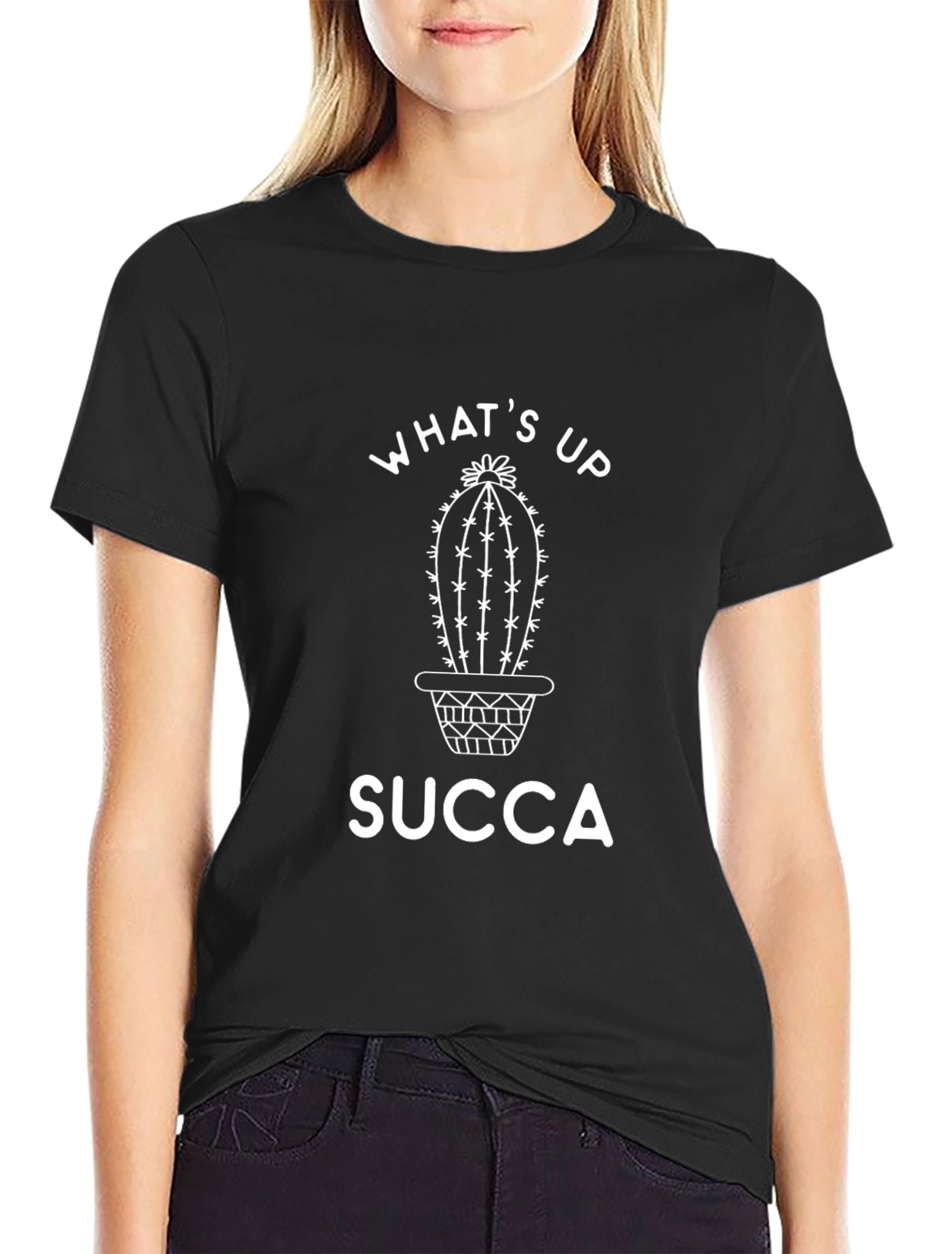 Whats Up Succa Black Graphic Tee
