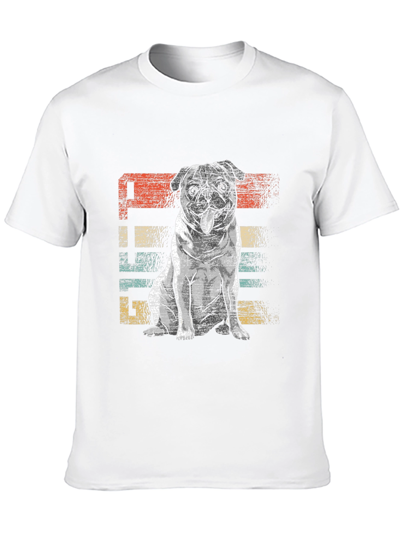 Retro Pug Graphic Tee - Unisex Black T-Shirt