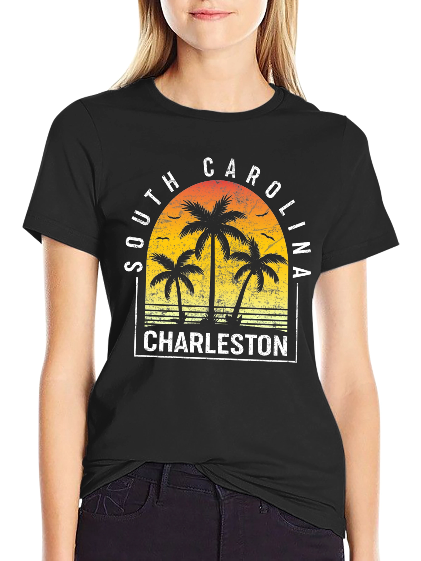 Charleston South Carolina Palm Tree Graphic Tee