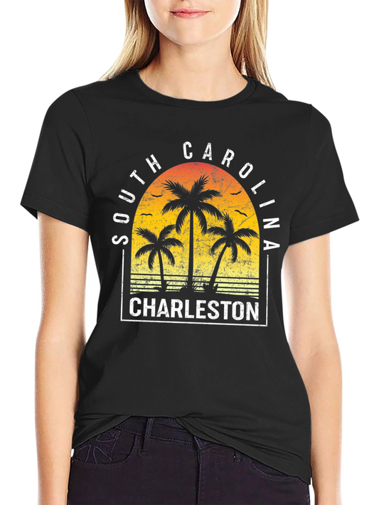 Charleston South Carolina Palm Tree Graphic Tee