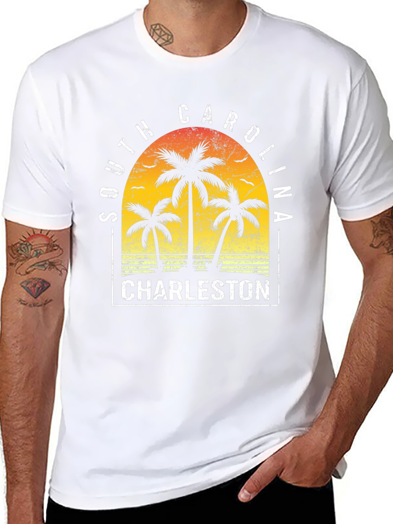 Charleston South Carolina Palm Tree Graphic Tee
