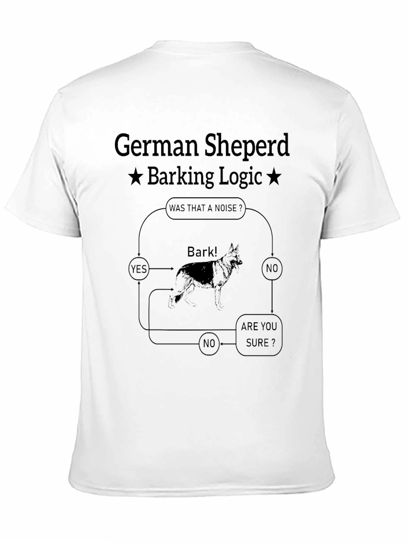 German Shepherd Barking Logic T-Shirt