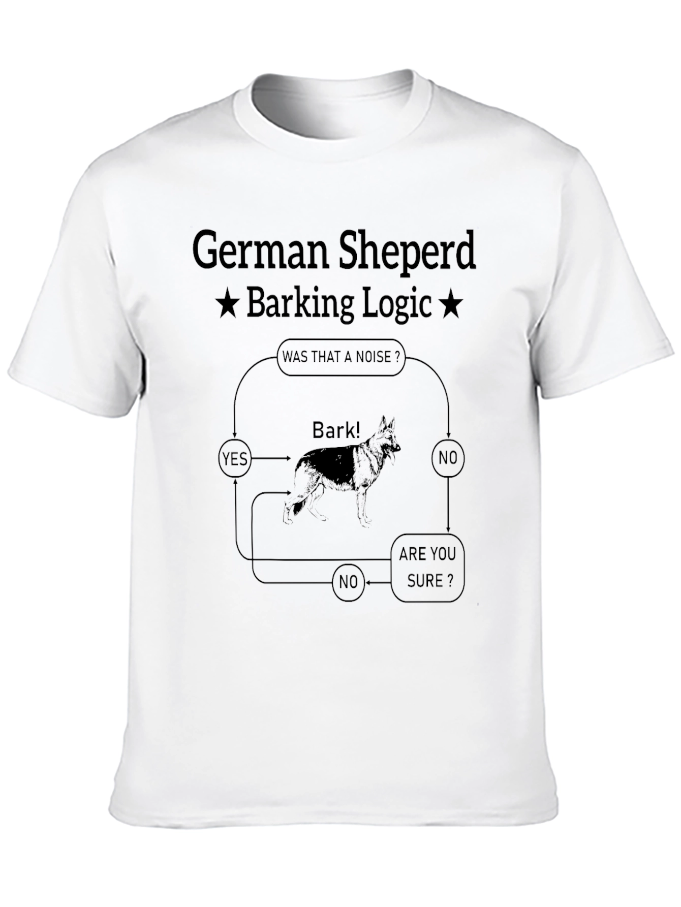 German Shepherd Barking Logic T-Shirt