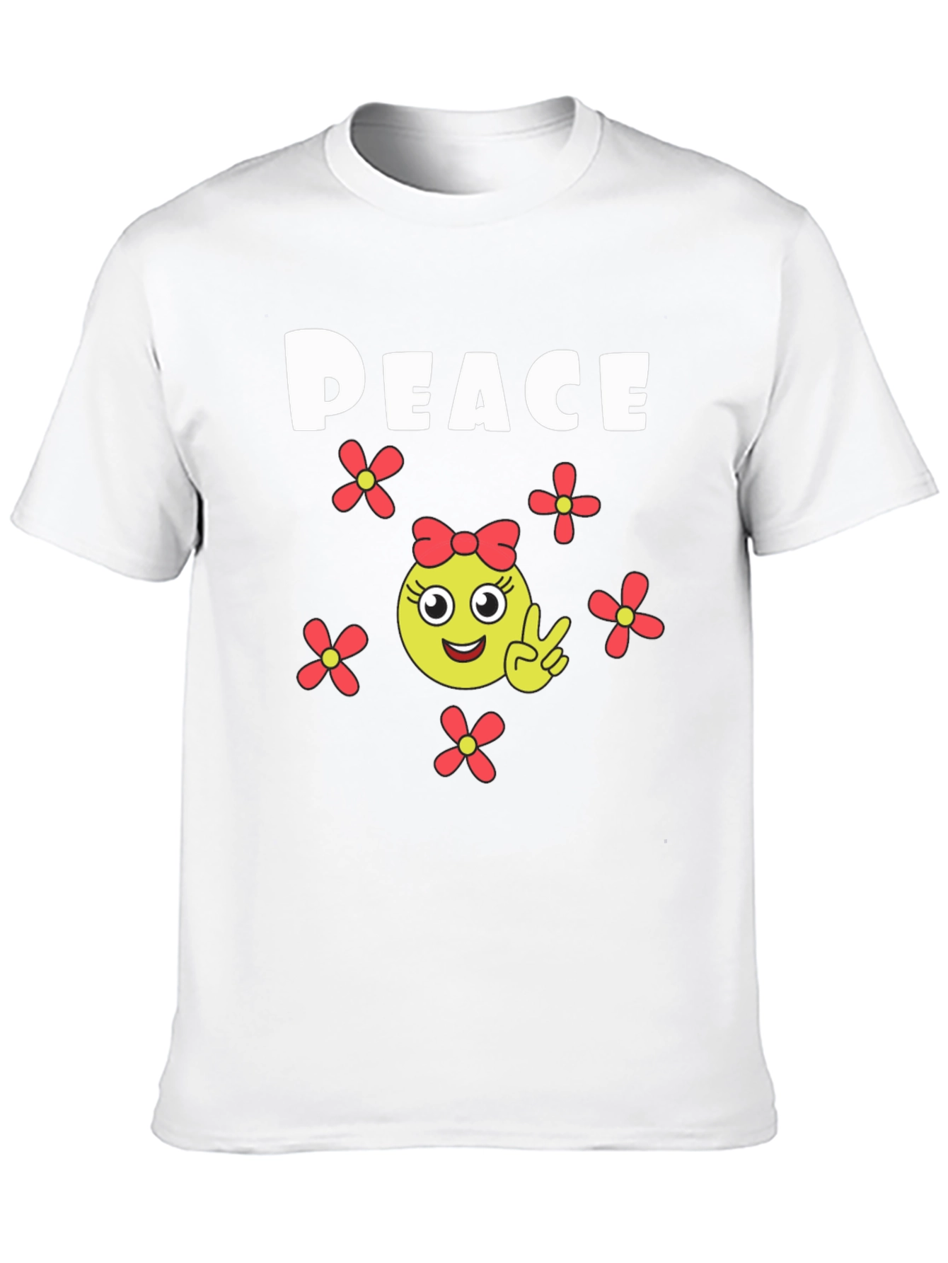 Peace Sign Emoji T-Shirt - Black Cotton